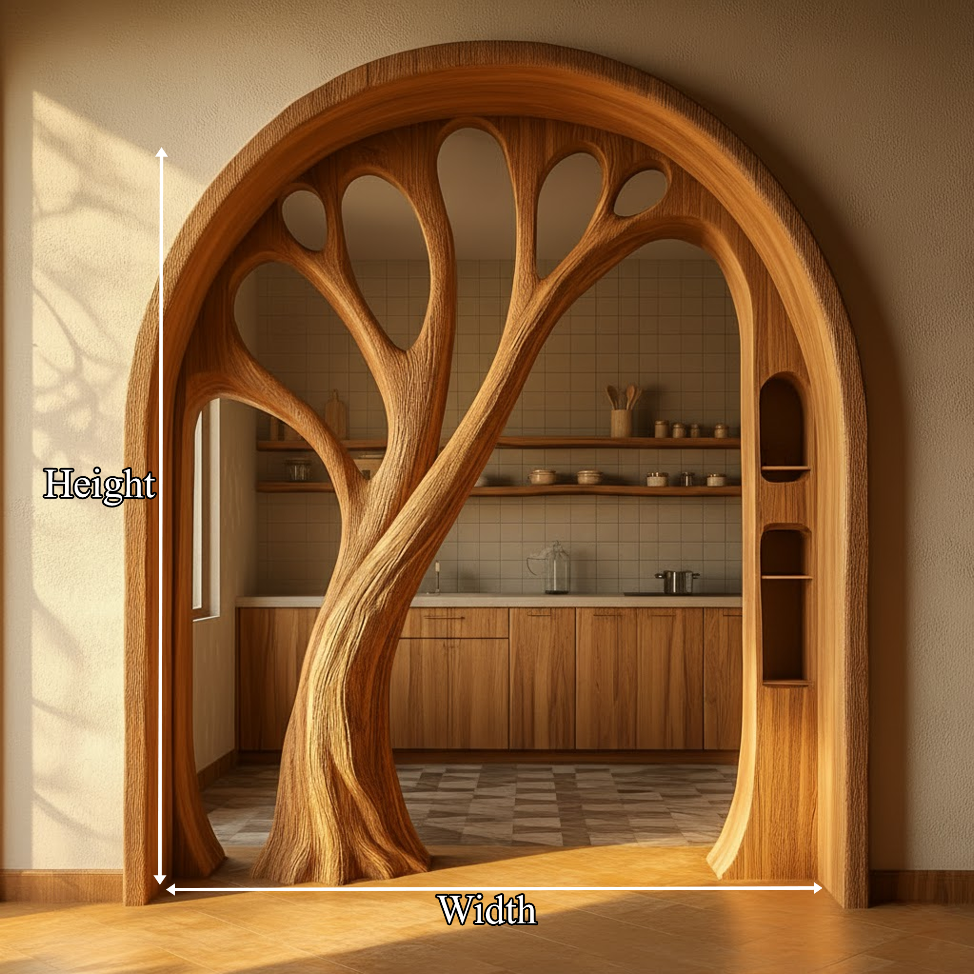 Organic Architectural Interior Archway Bookcase For Living Space SINLKIDF006