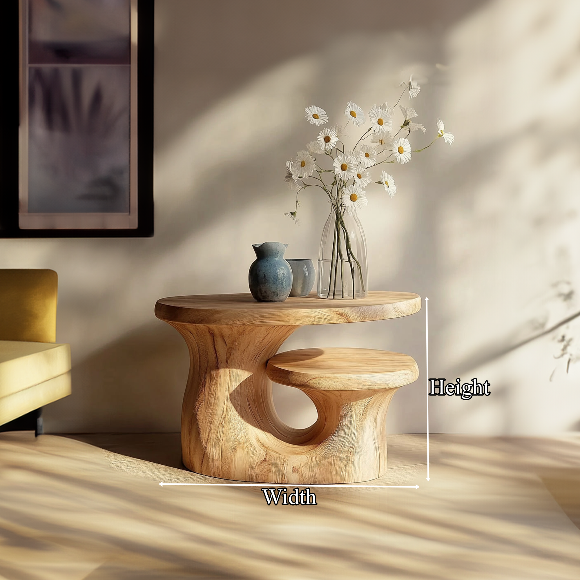 Organic Modern Sculptural Side Table For Living Room SINLKIBT195