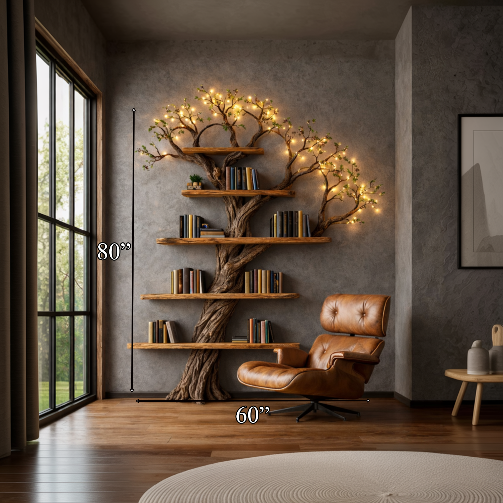 Sculptural Tree Bookshelf Living Room Interior Art Furniture SINLKITB673