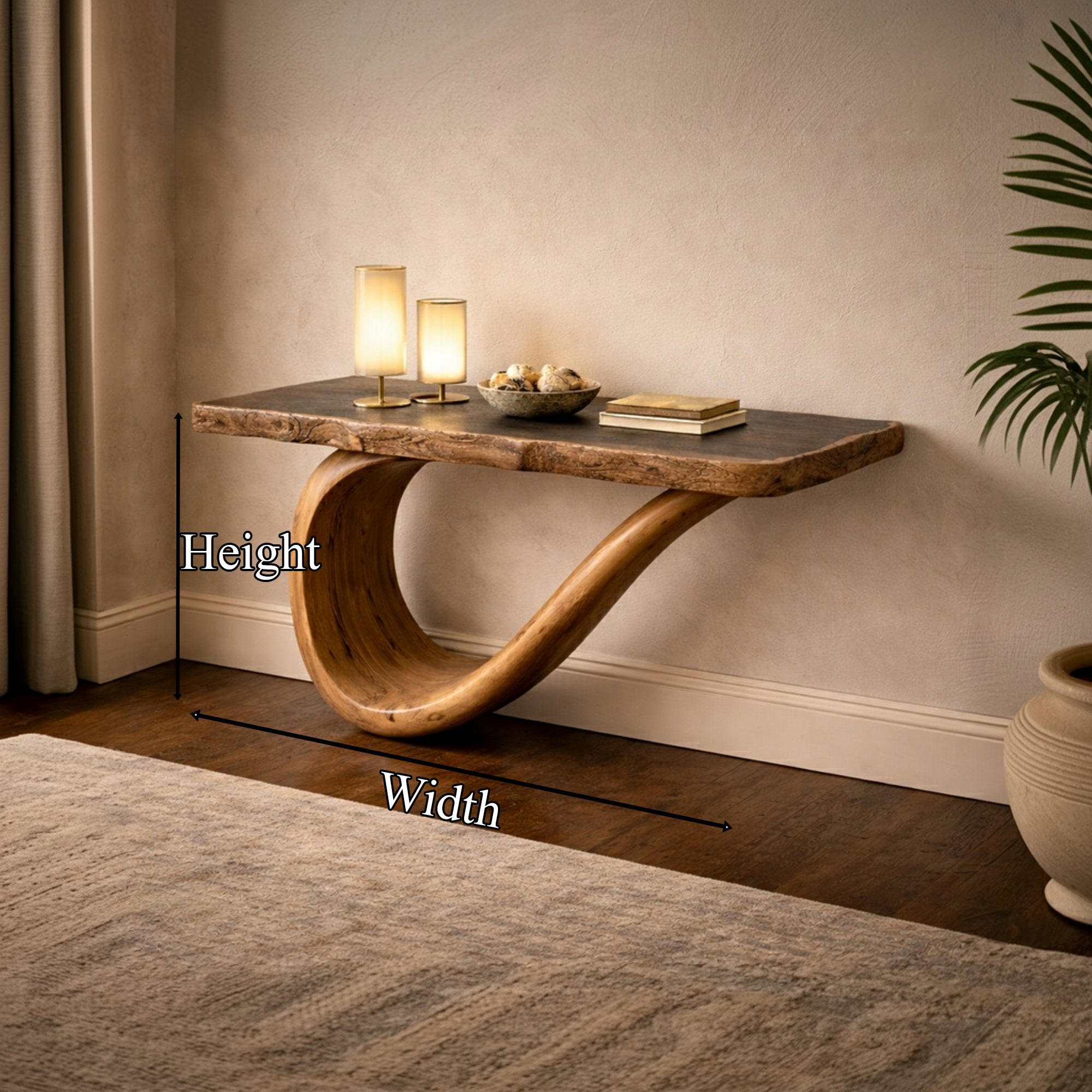 Sculptural Console Table Handcrafted Art Furniture For Gallery Interior SINLKICS471
