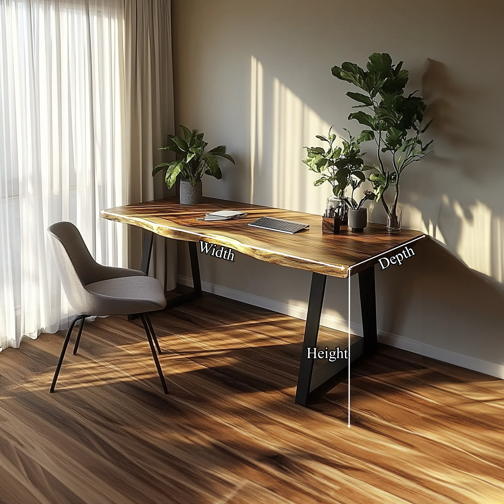 Natural Rustic Desk Bedroom And Work Corner SINLKIDK017