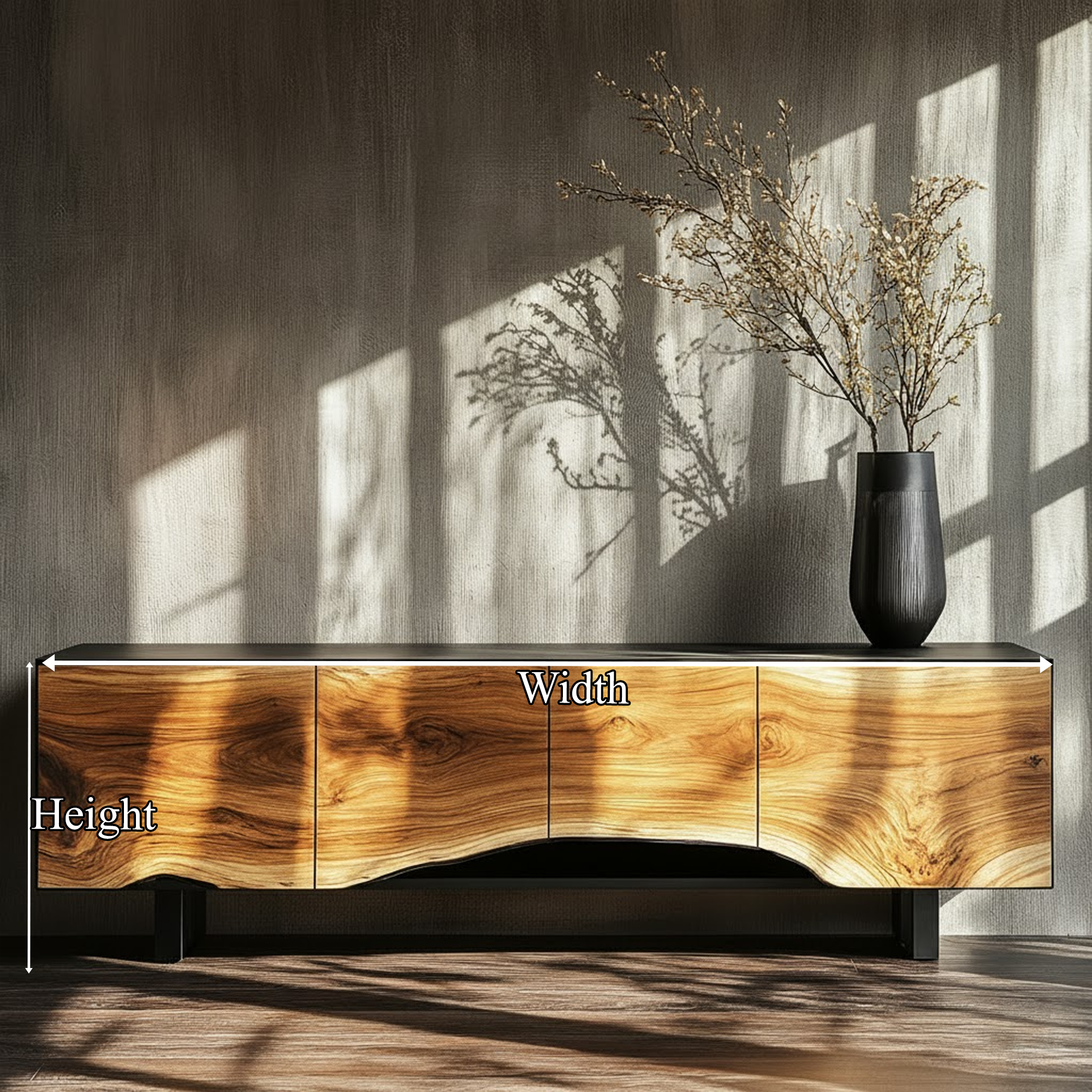 Mid Century Solid Wood Sideboard Living Room Storage SINLKISC308