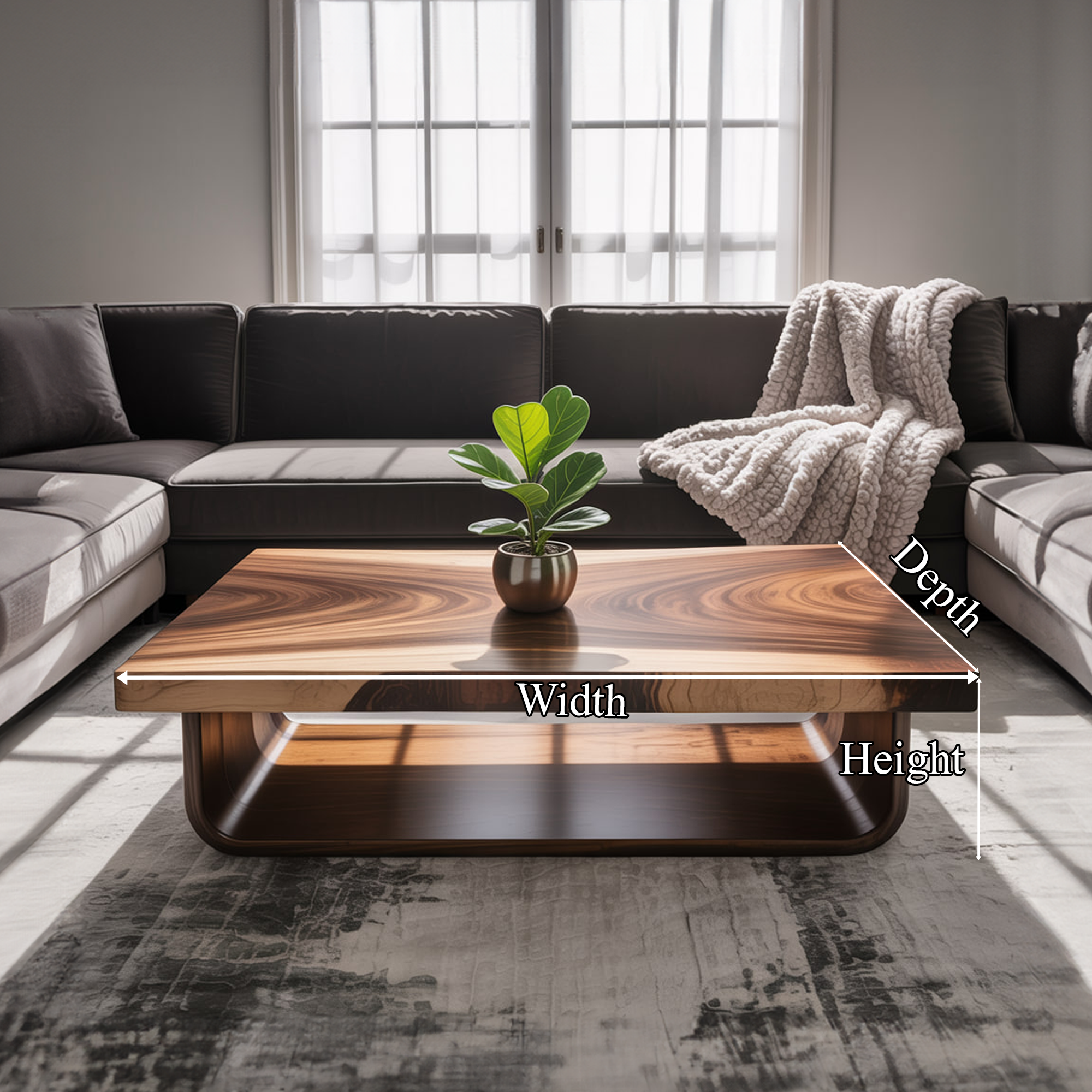 Mid Century Flow Form Coffee Table Living Room SINLKICF250
