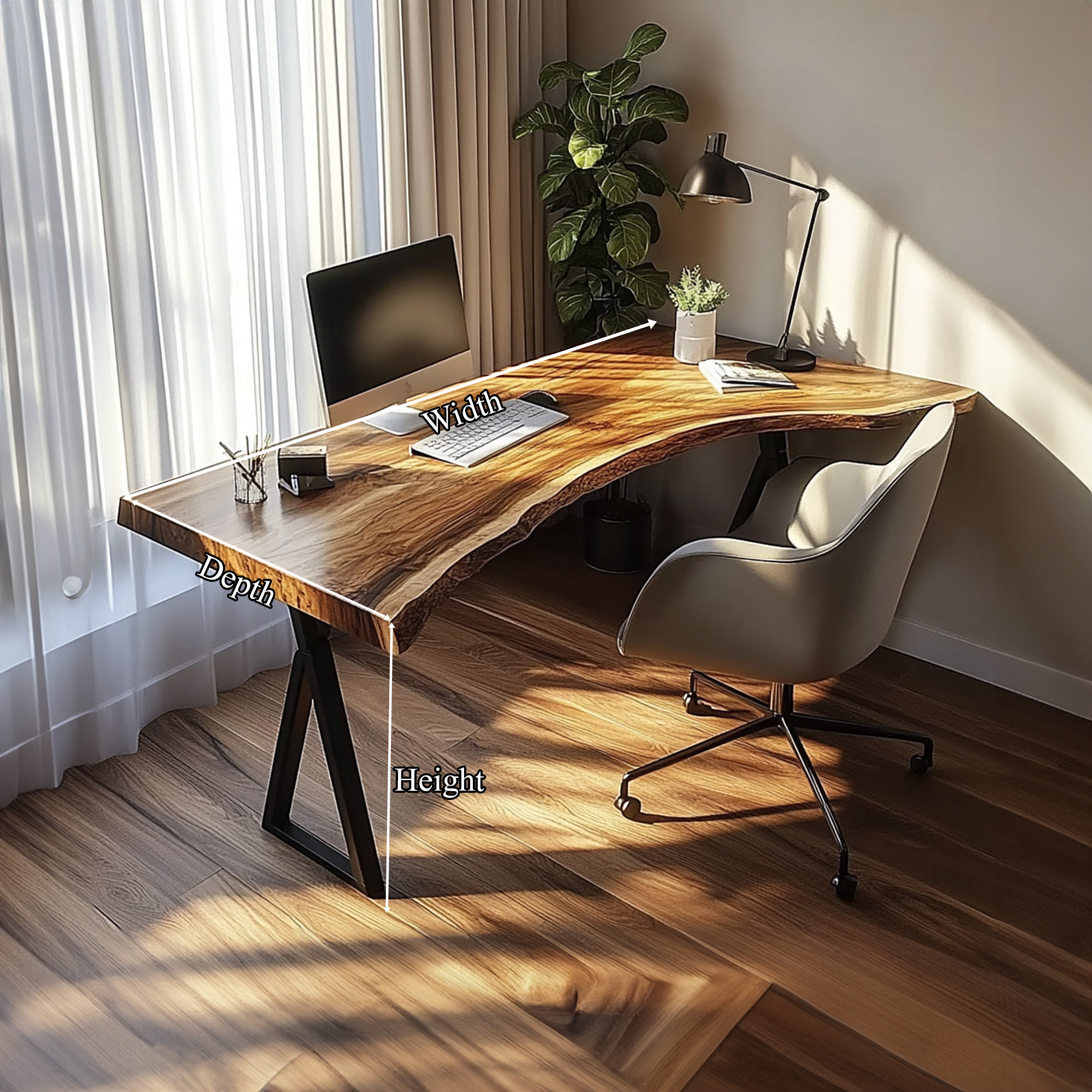 Modern Rustic Desk Bedroom And Studio Room SINLKIDK022