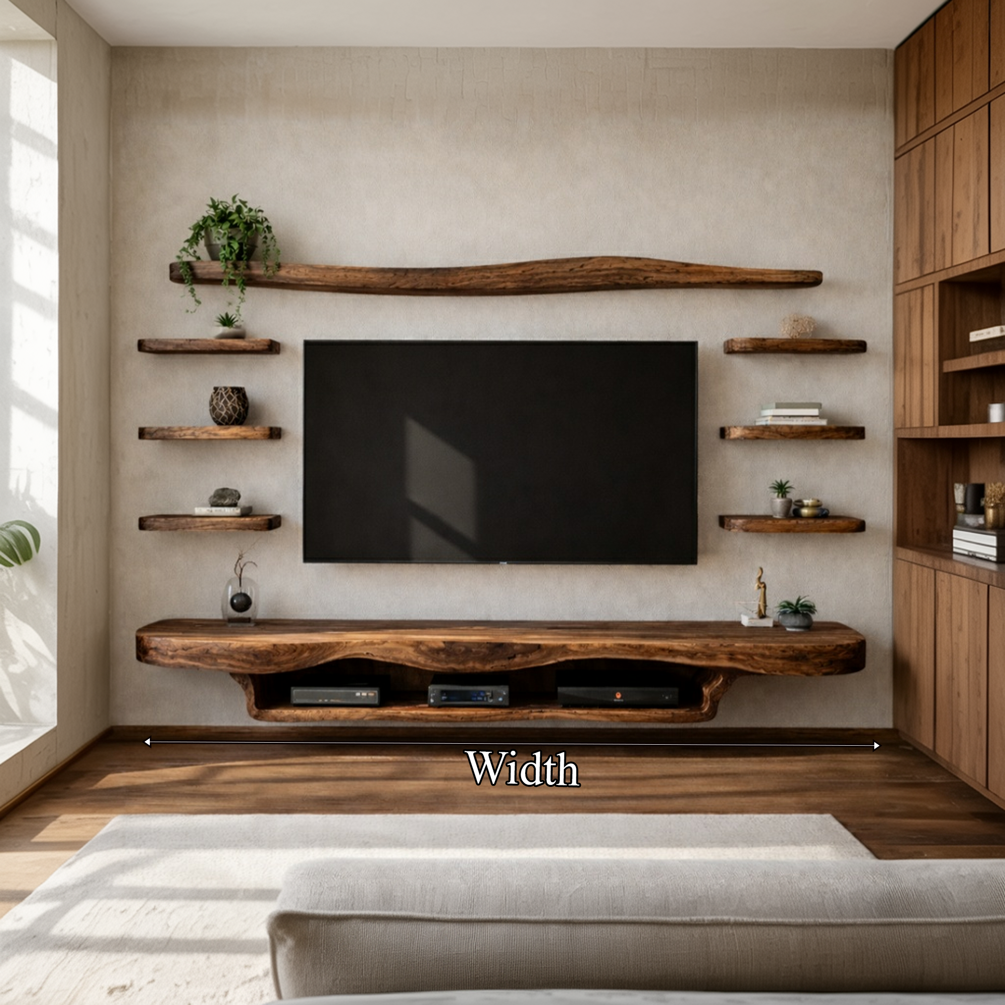 Organic Modern Floating TV Console For Living Room SINLKIFL433