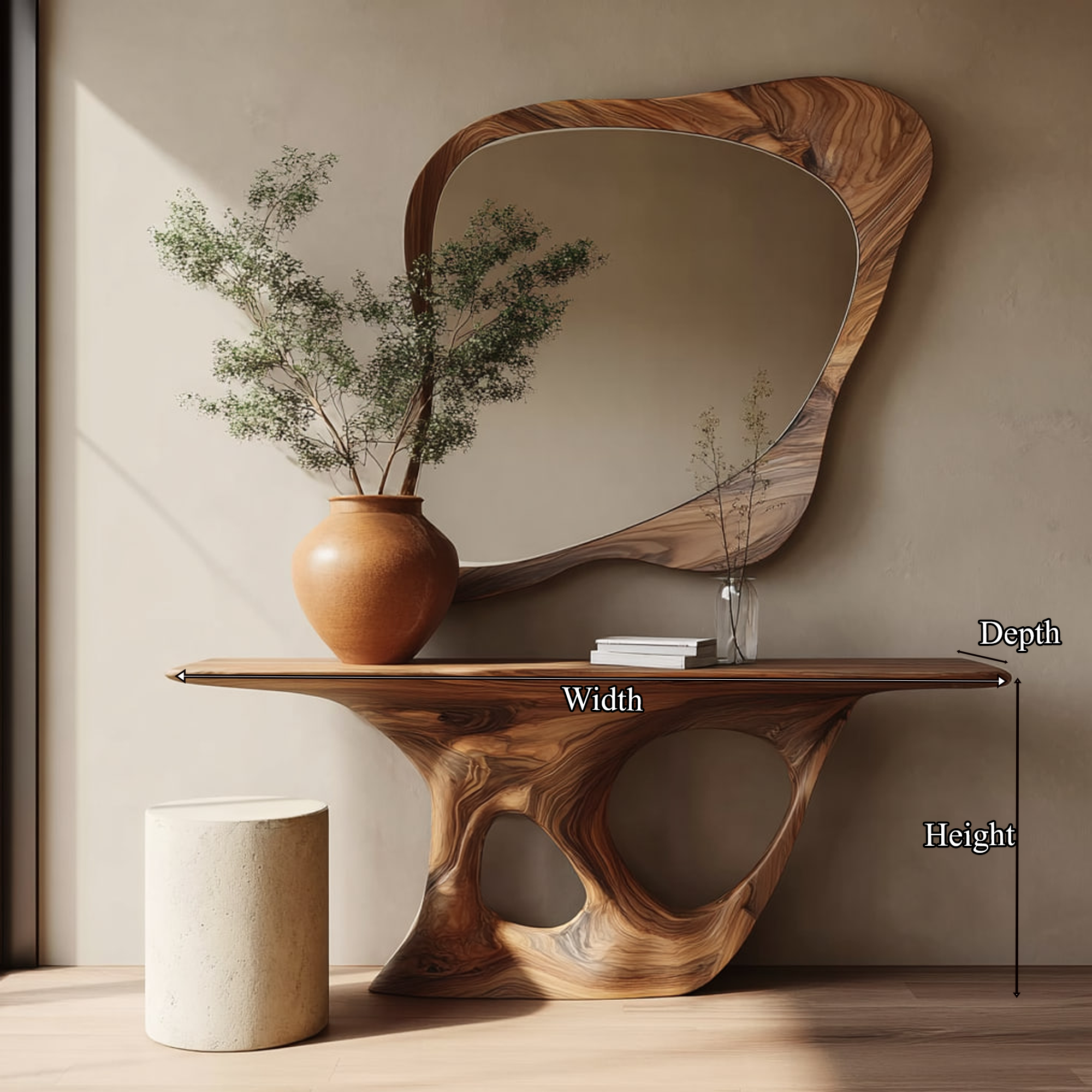 Rustic Solid Wood Console Table Living Room SINLKICS288