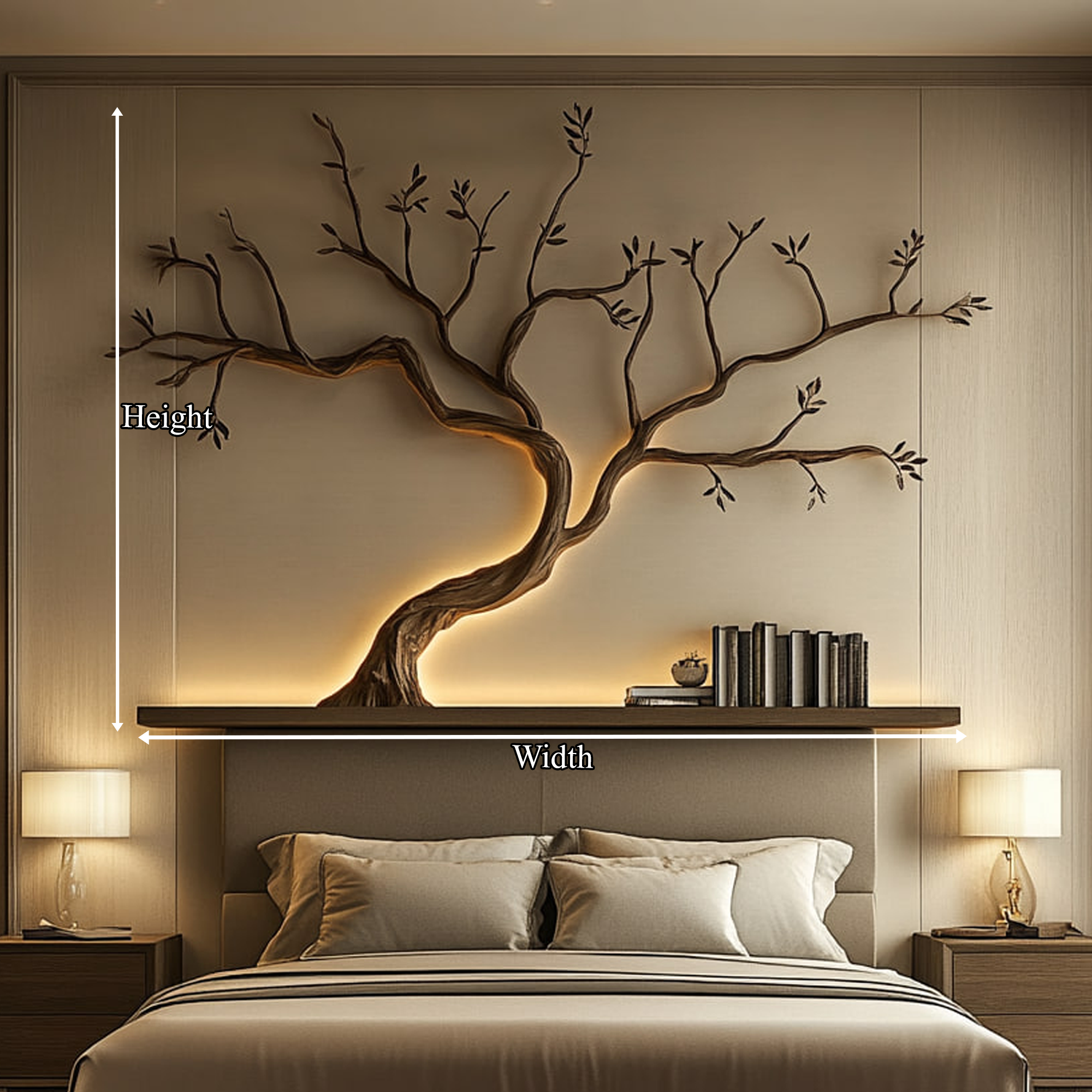 Mid Century Tree Branch Shelf Modern Bedroom SINLKITBS085