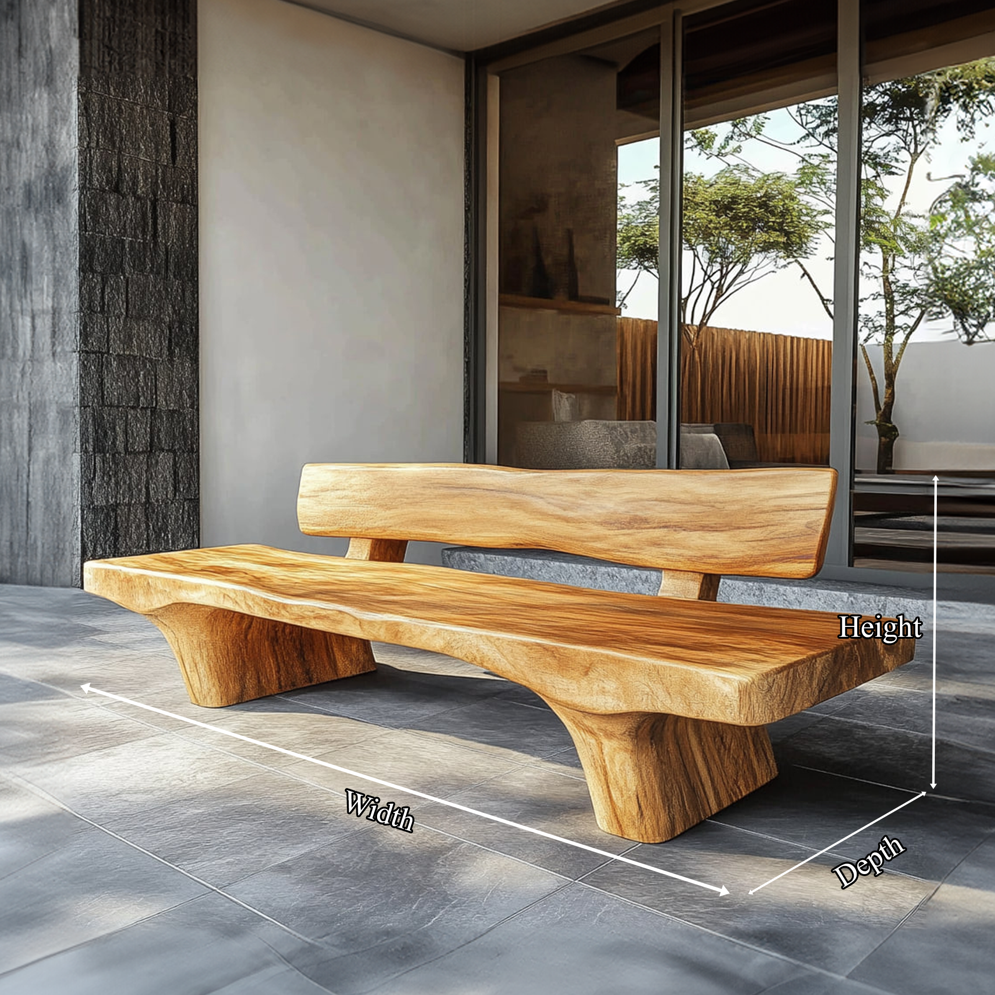 Rustic Minimal Bench For Entryway And Bedroom SINLKIRS048