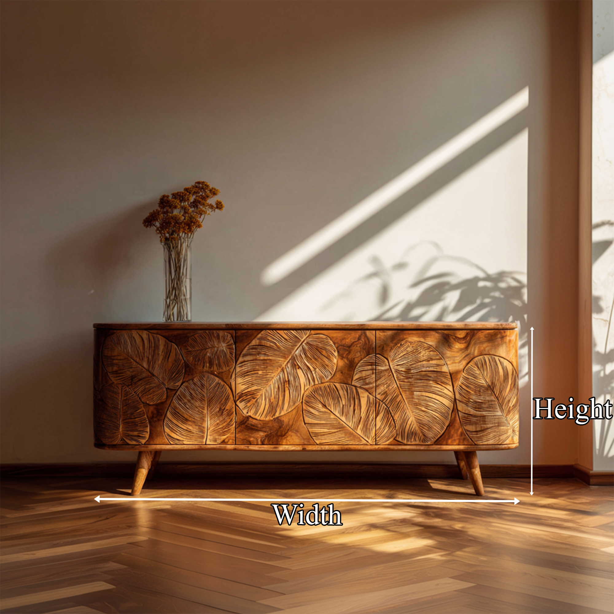 Rustic Carved Sideboard Christmas Holiday Dining Room Display SINLKISC319