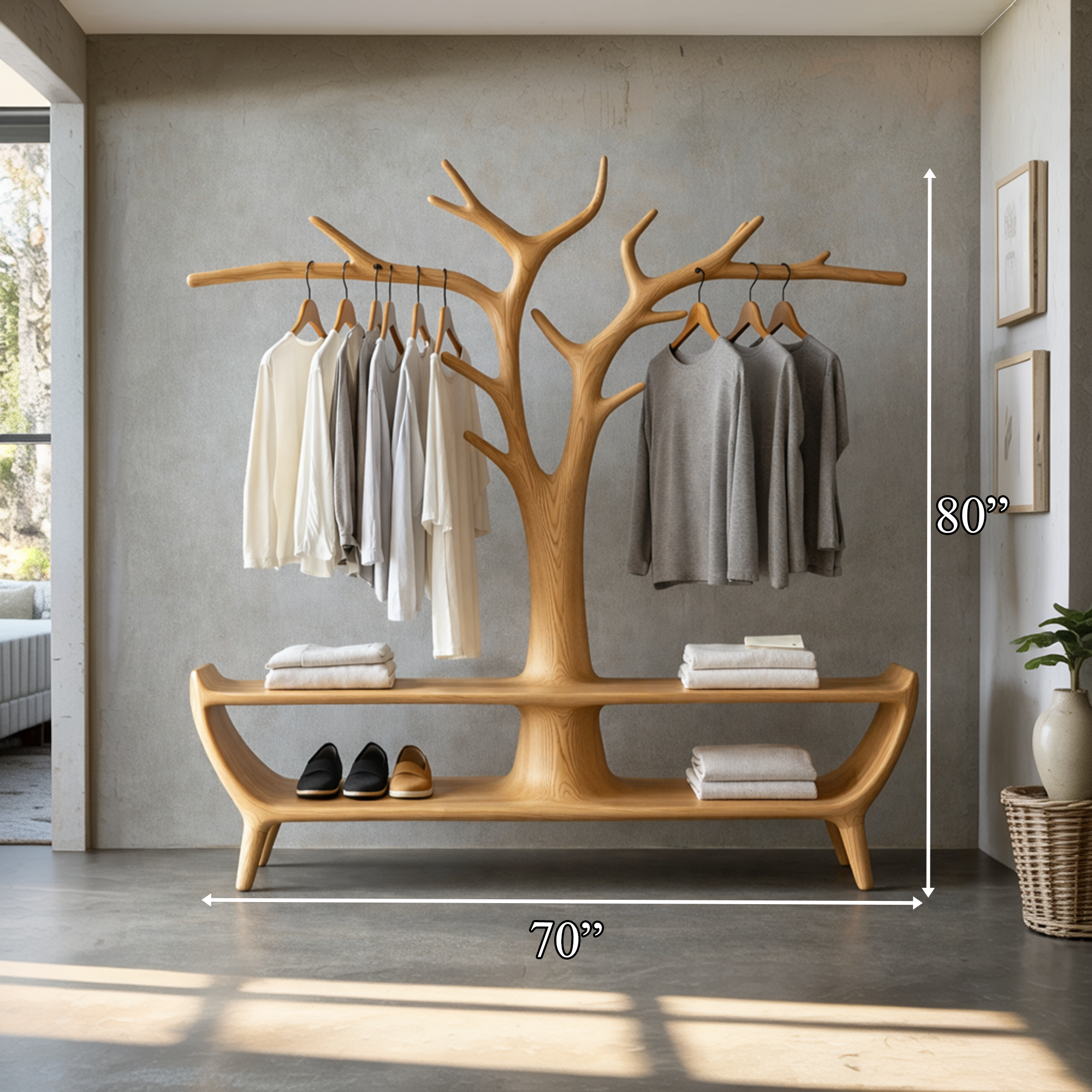 Midcentury Tree Inspired Coat Rack Home Entryway SINLKITCR085