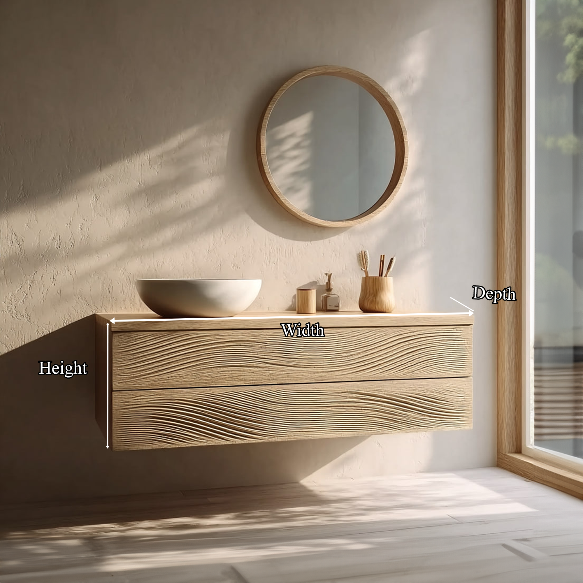 Mid Century Floating Bathroom Vanity Cabinet Modern Bathroom Furniture SINLKIBRV154