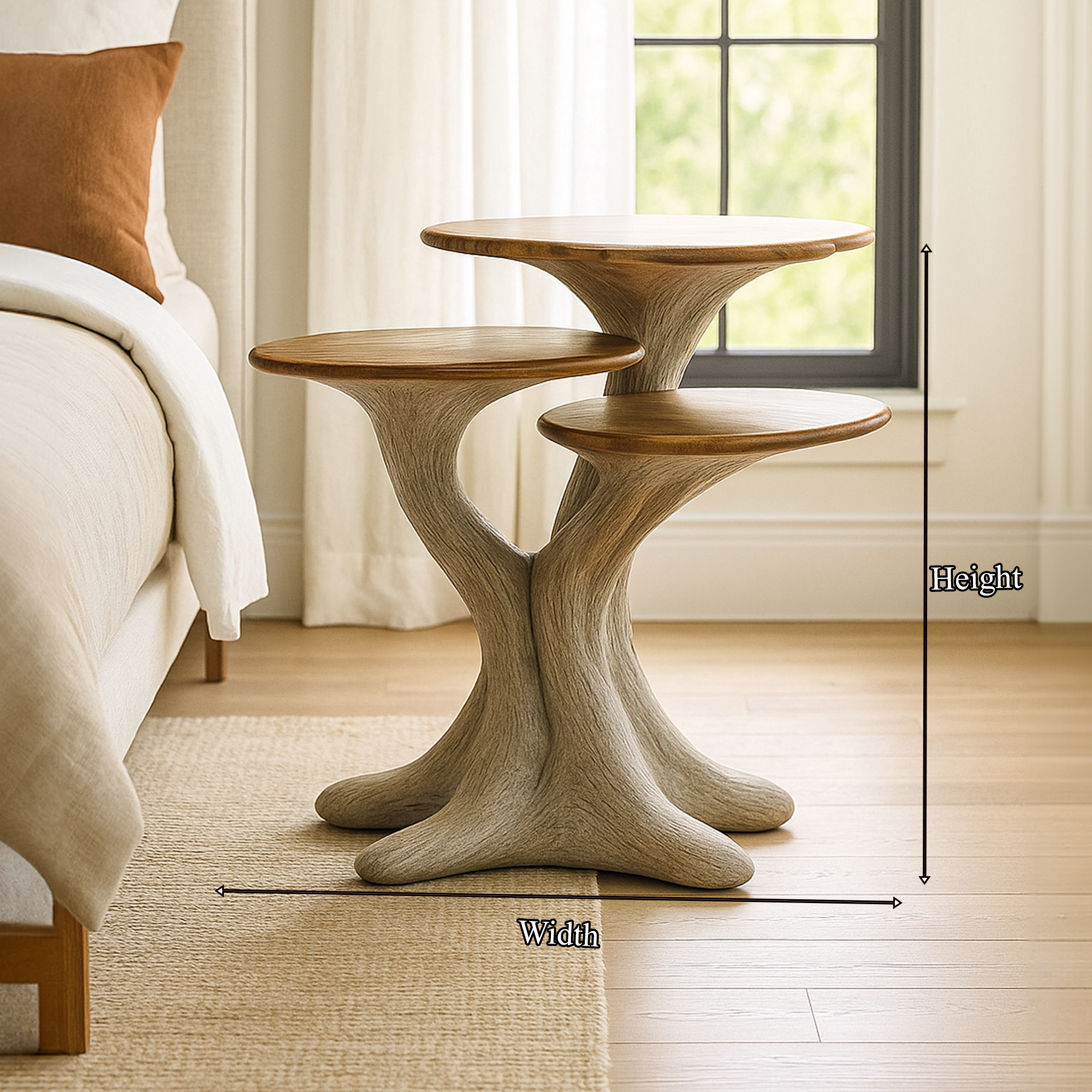 Rustic Tree End Table Living Room SINLKIBT143