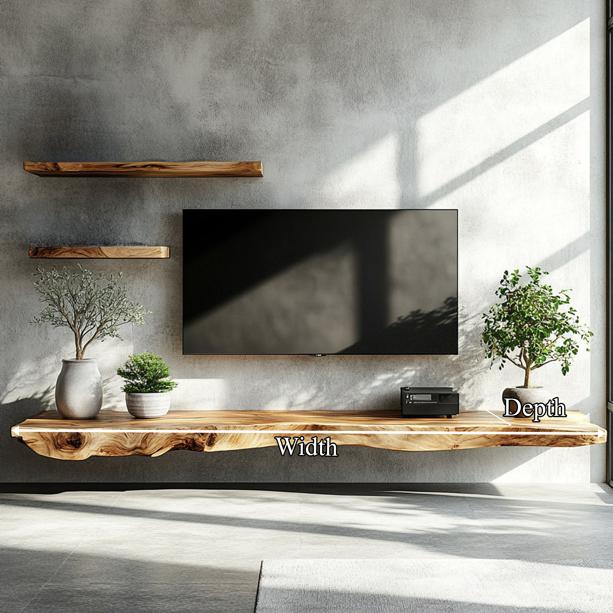 Rustic Wall Mounted TV Shelf For Living Room And Media Room SINLKIFL321