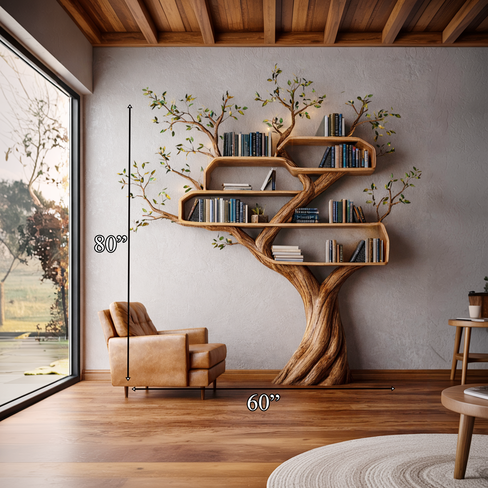Modern Organic Tree Bookshelf Living Room Interior Contemporary Sculptural Storage SINLKITB671