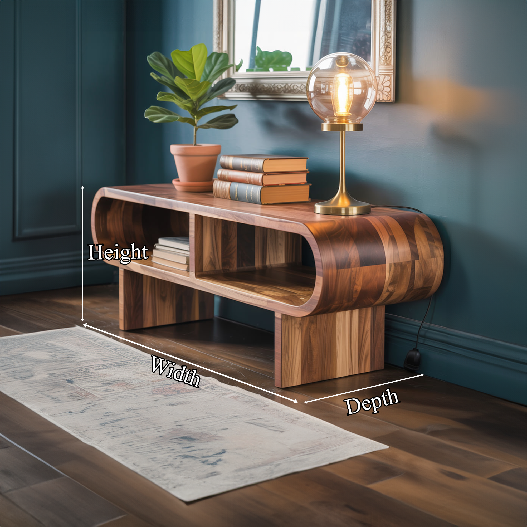 Organic Modern Rounded Wood Cabinet Living Room Or Bedroom SINLKISC285