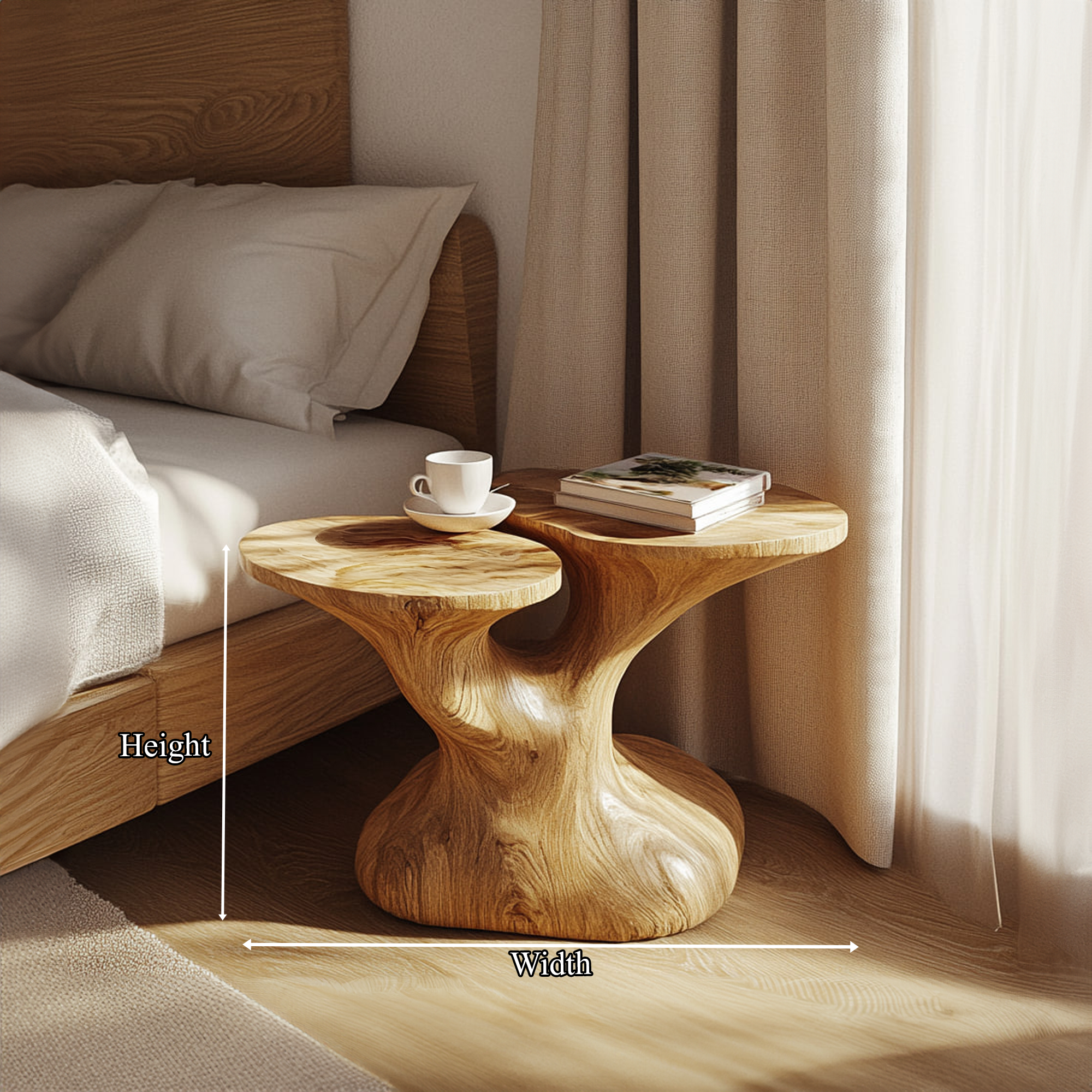 Rustic Handcrafted Bedside Table Bedroom Living Space SINLKIBT168