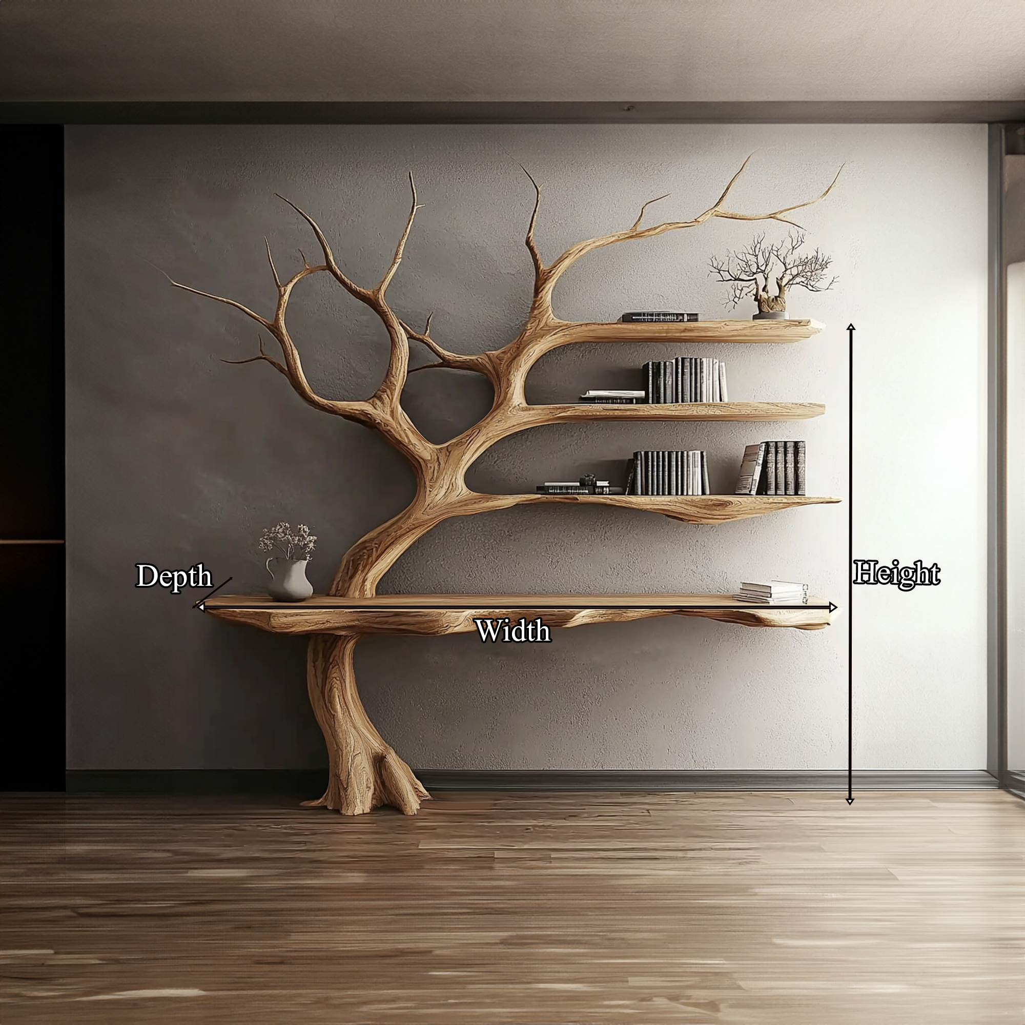 Rustic Console Table Artistic Tree Branch Reading Room SINLKICS301