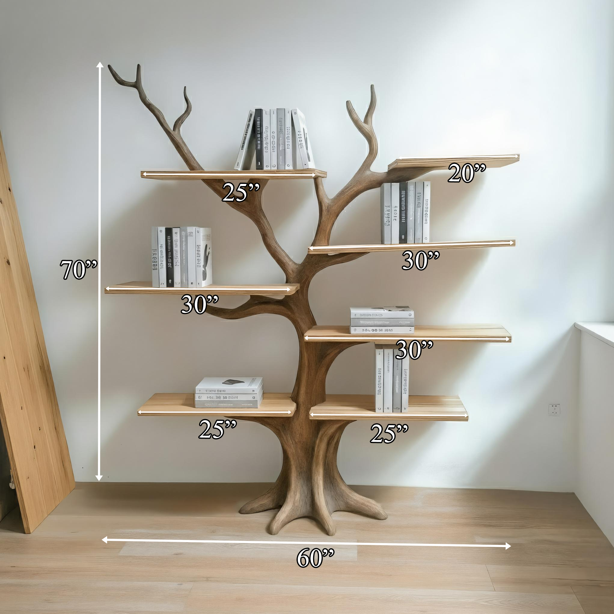 Rustic Organic Tree Decorative Shelf Living Room Or Bedroom SINLKITB574