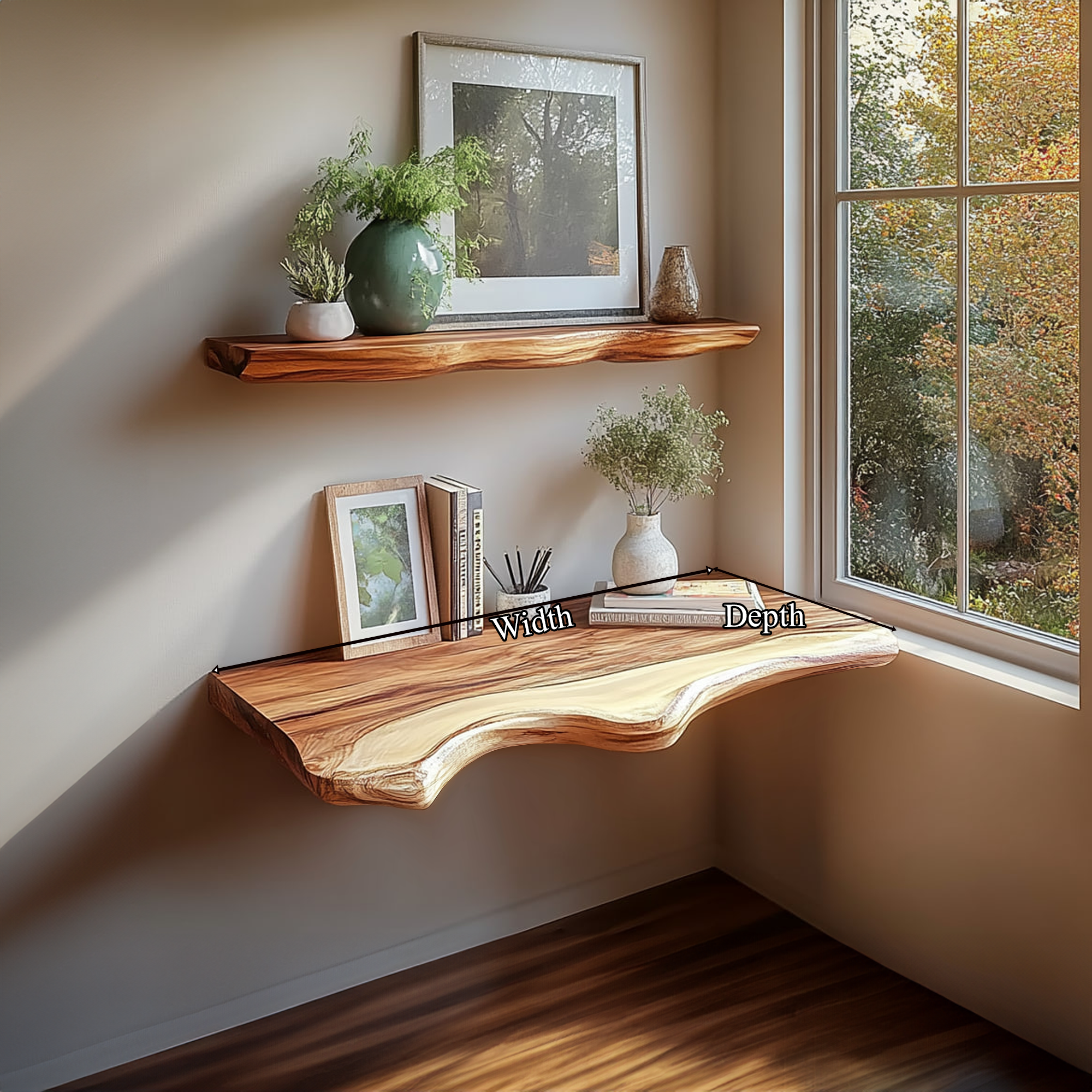 Mid Century Floating Wall Desk Shelf Modern Office SINLKIFL217