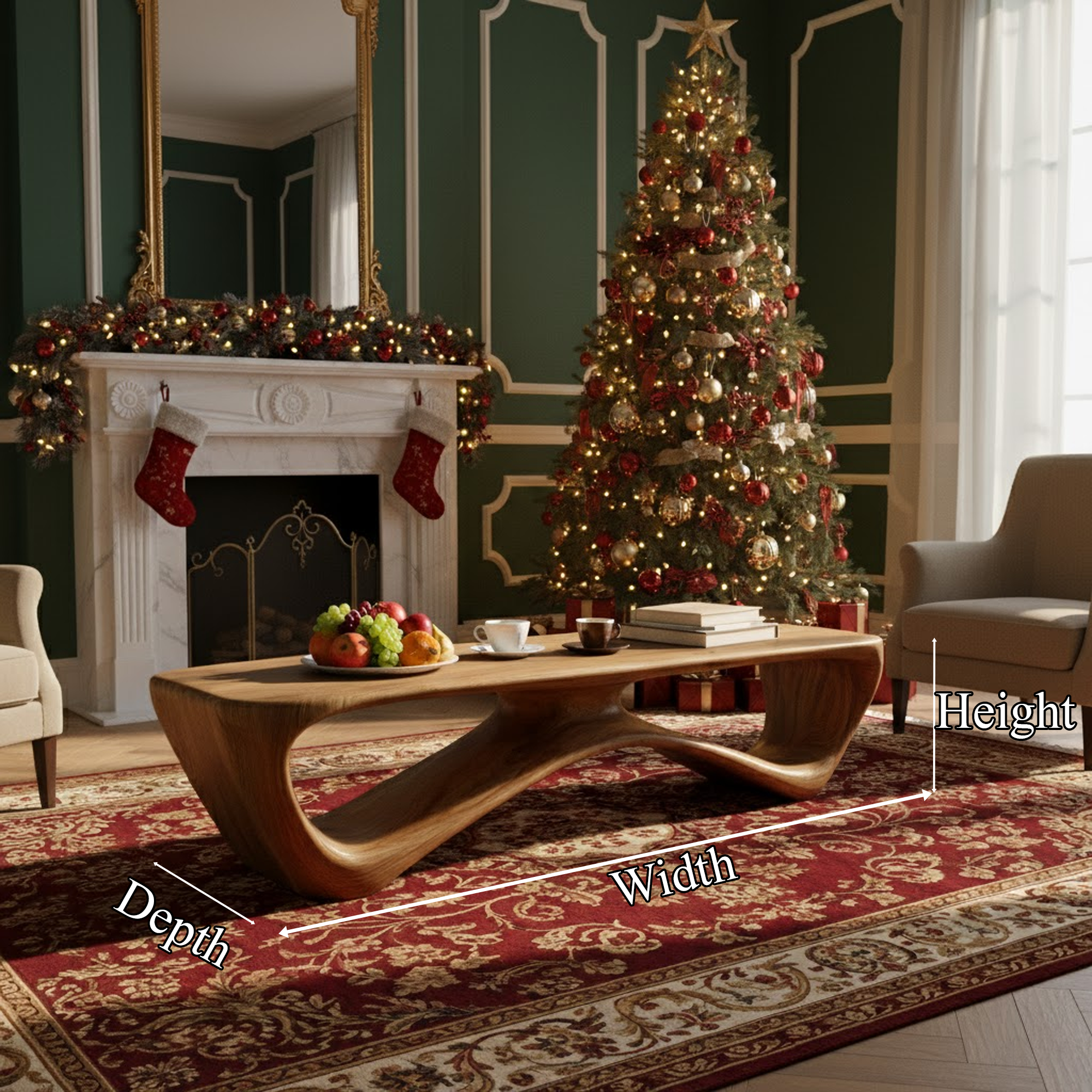 Rustic Coffee Table Christmas Entryway Holiday Decor SINLKICF256