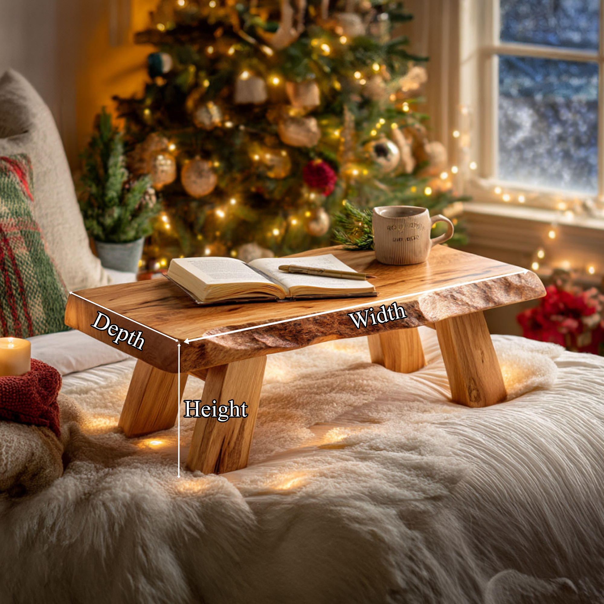 Rustic Rustic Lap Desk Christmas Cozy Bedroom Holiday Display SINLKIDK067