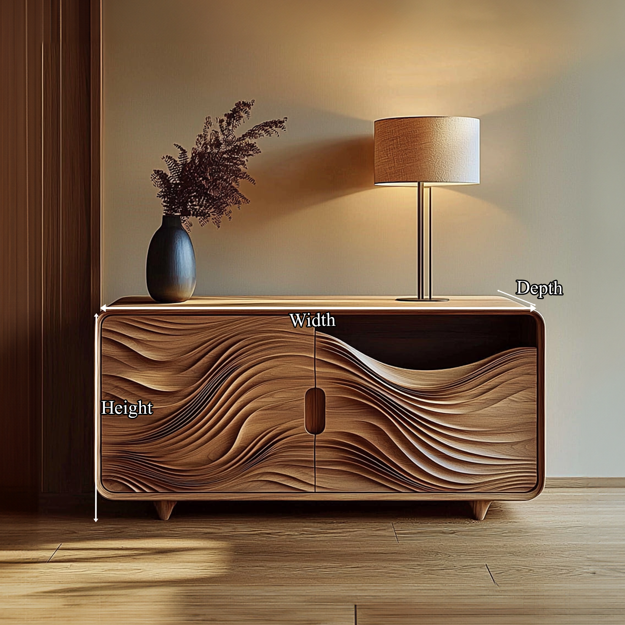 Mid Century Organic Wavy Cabinet Living Room Or Bedroom SINLKISC248