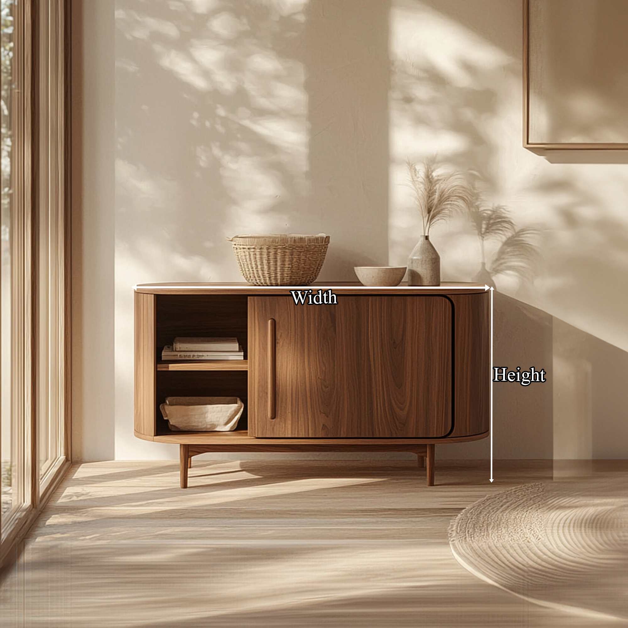 Mid Century Wooden Side Cabinet Dining Room Or Living Room SINLKISC250