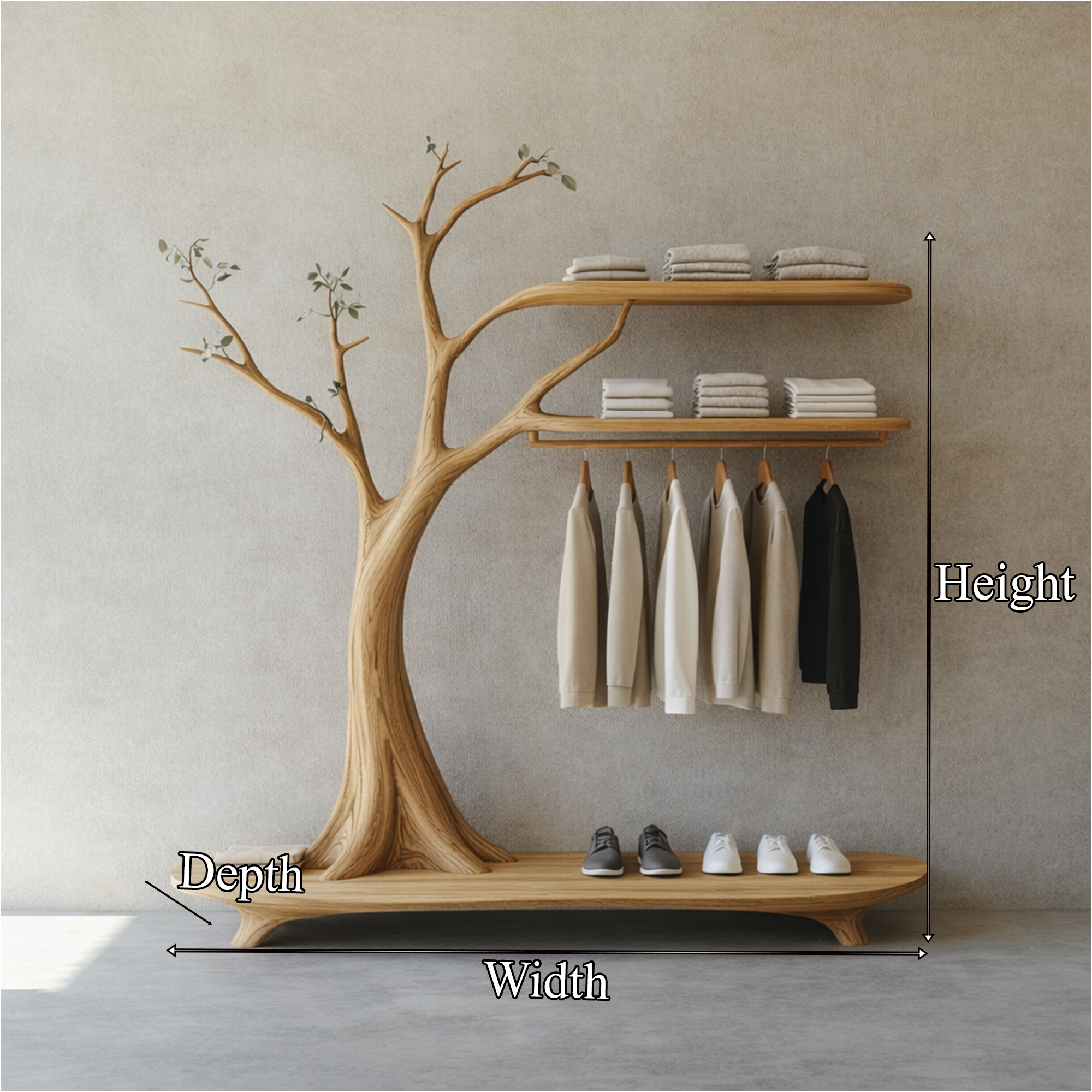 Rustic Tree Coat Rack Entryway Hallway SINLKITCR081