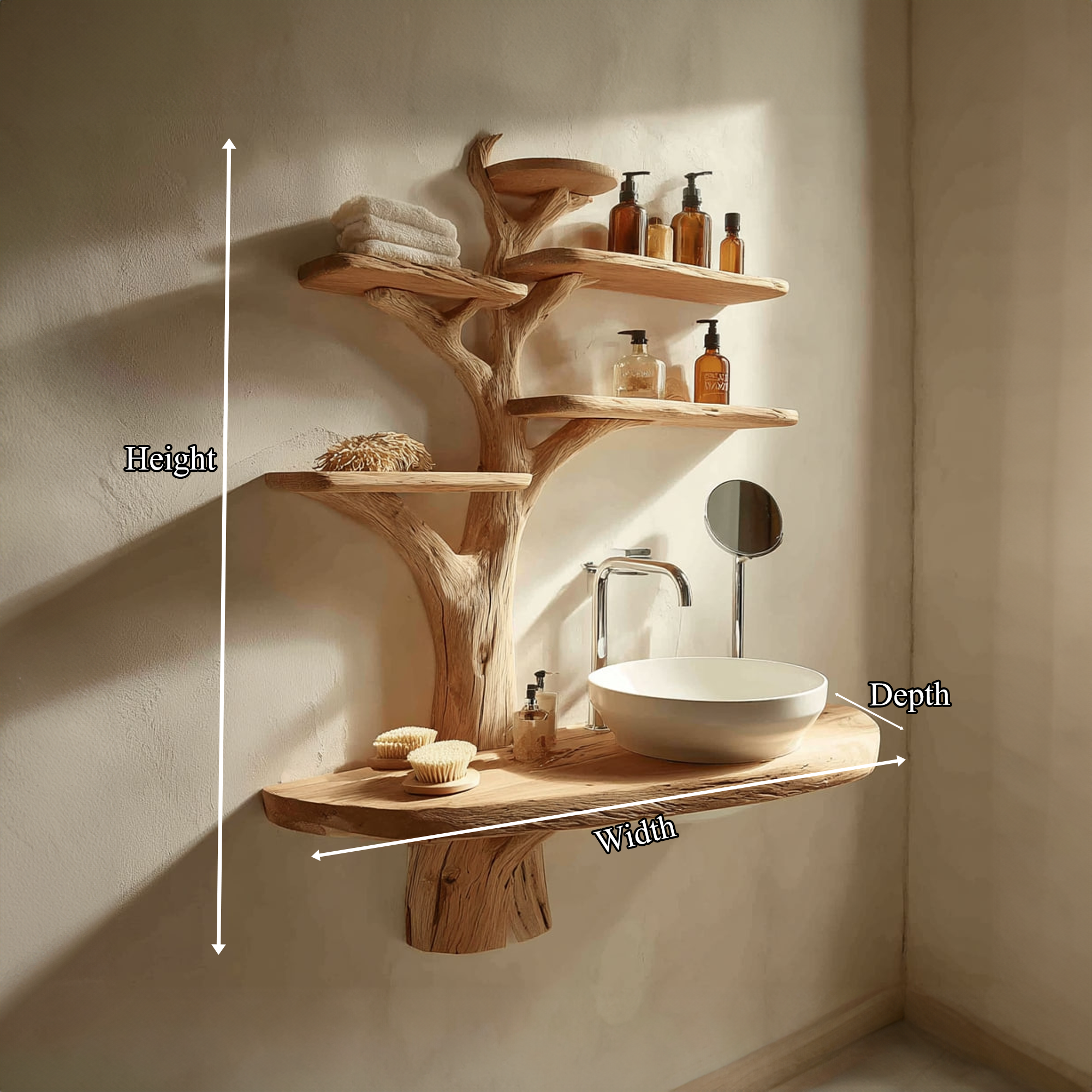 Rustic Branch Shape Vanity Bathroom Or Spa Room SINLKITBB009