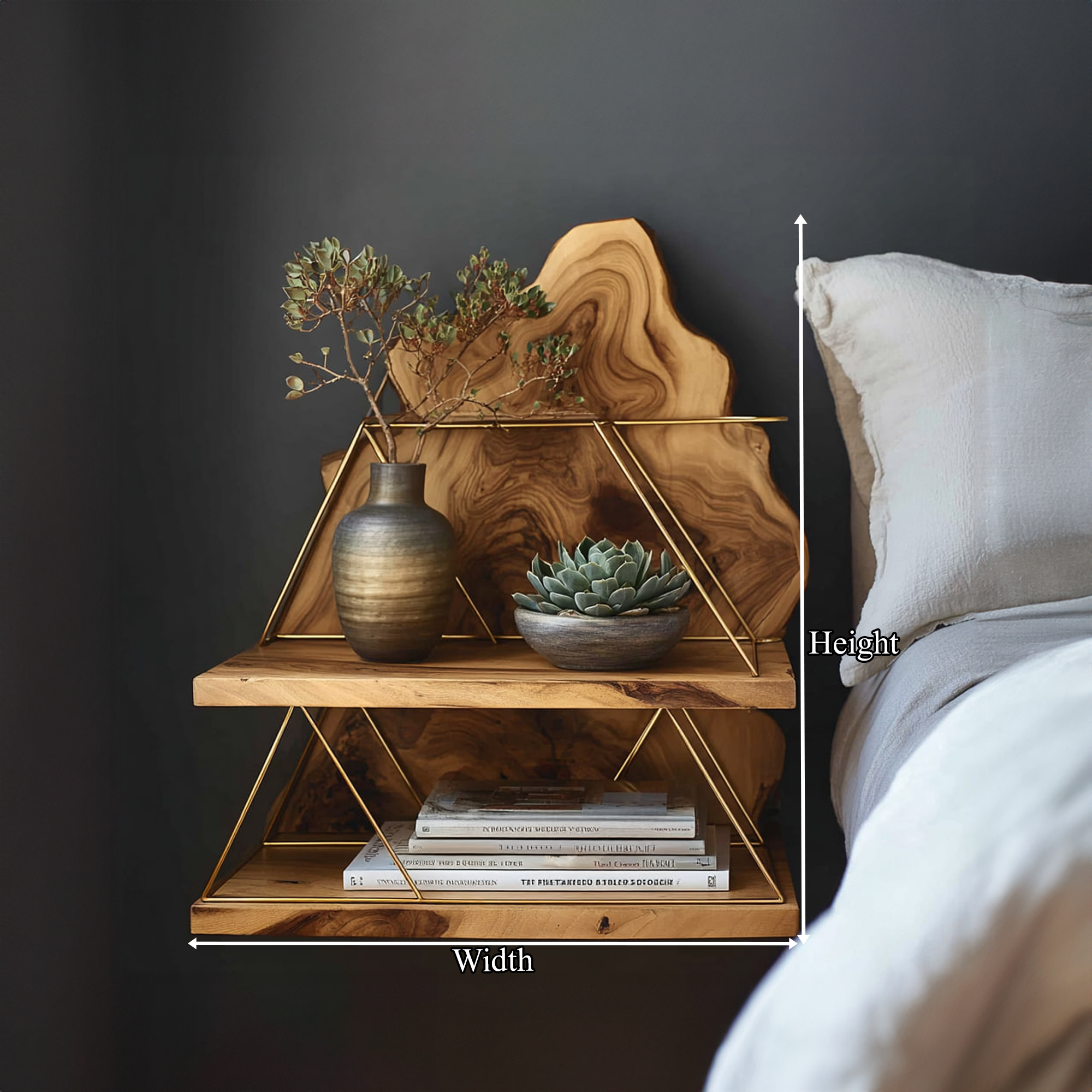 Rustic Floating Bedside Table Bedroom Office SINLKIBT062