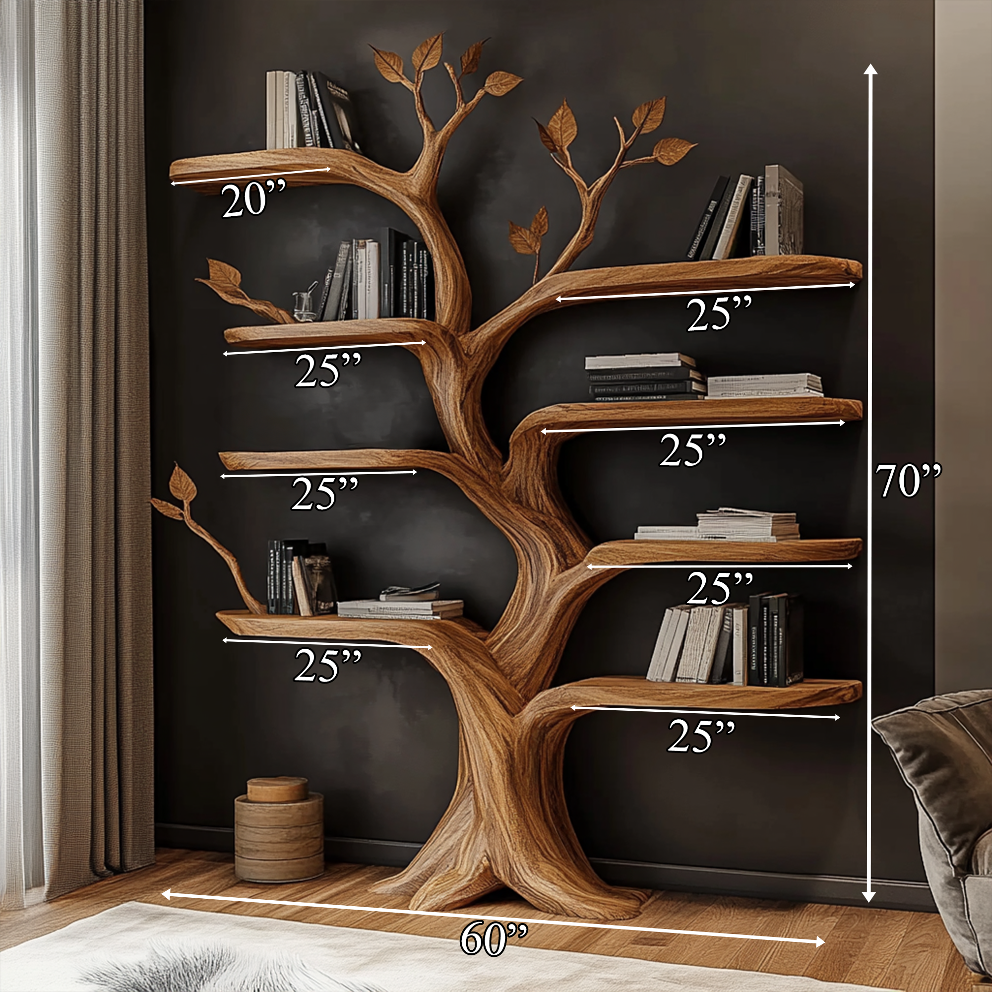 Rustic Christmas Tree Display Shelf Living Entryway Decor SINLKITB594