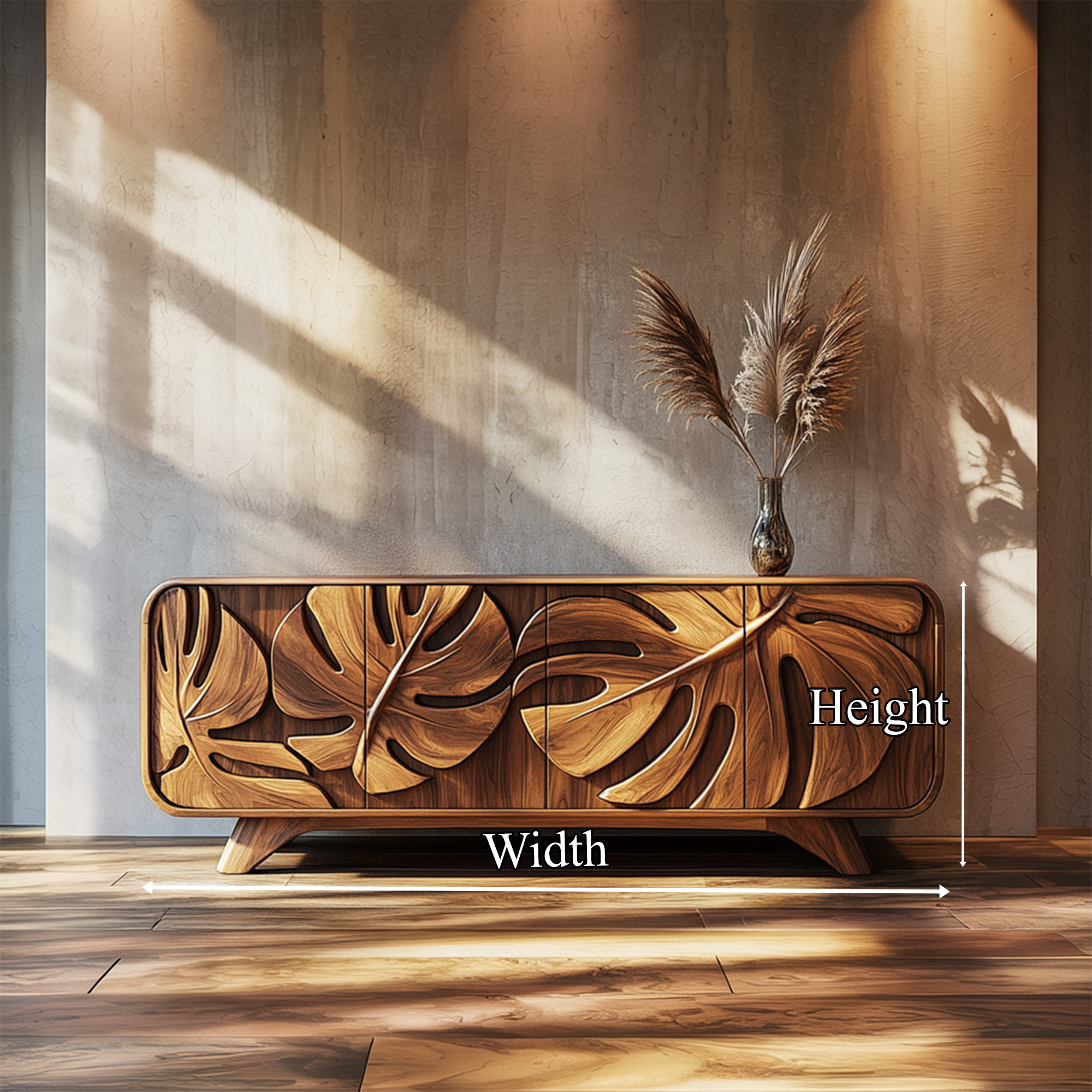 Rustic Leaf Cabinet Christmas Holiday Living Room Decor SINLKISC318