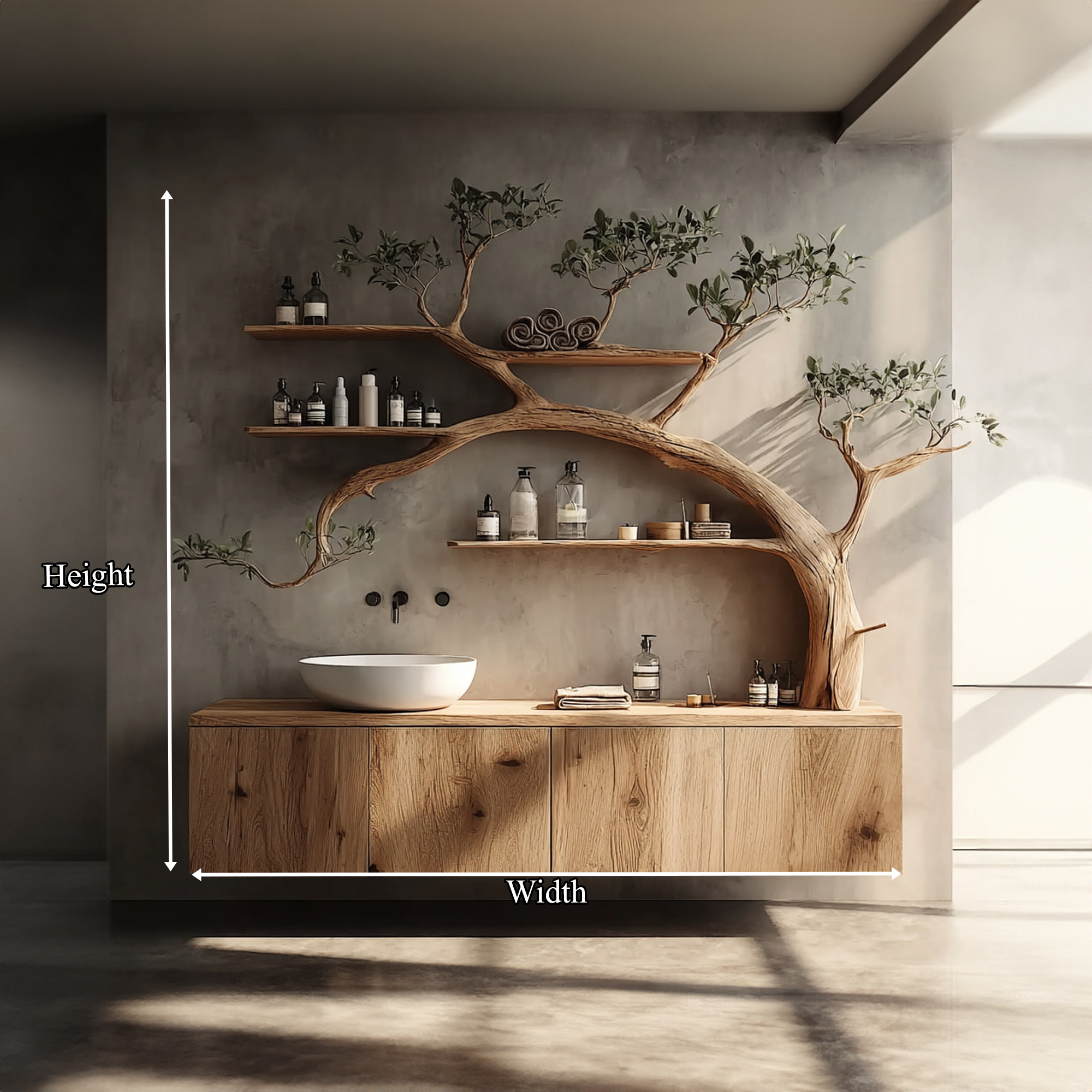 Rustic Organic Tree Inspired Vanity Bathroom Or Meditation Room SINLKITBB016