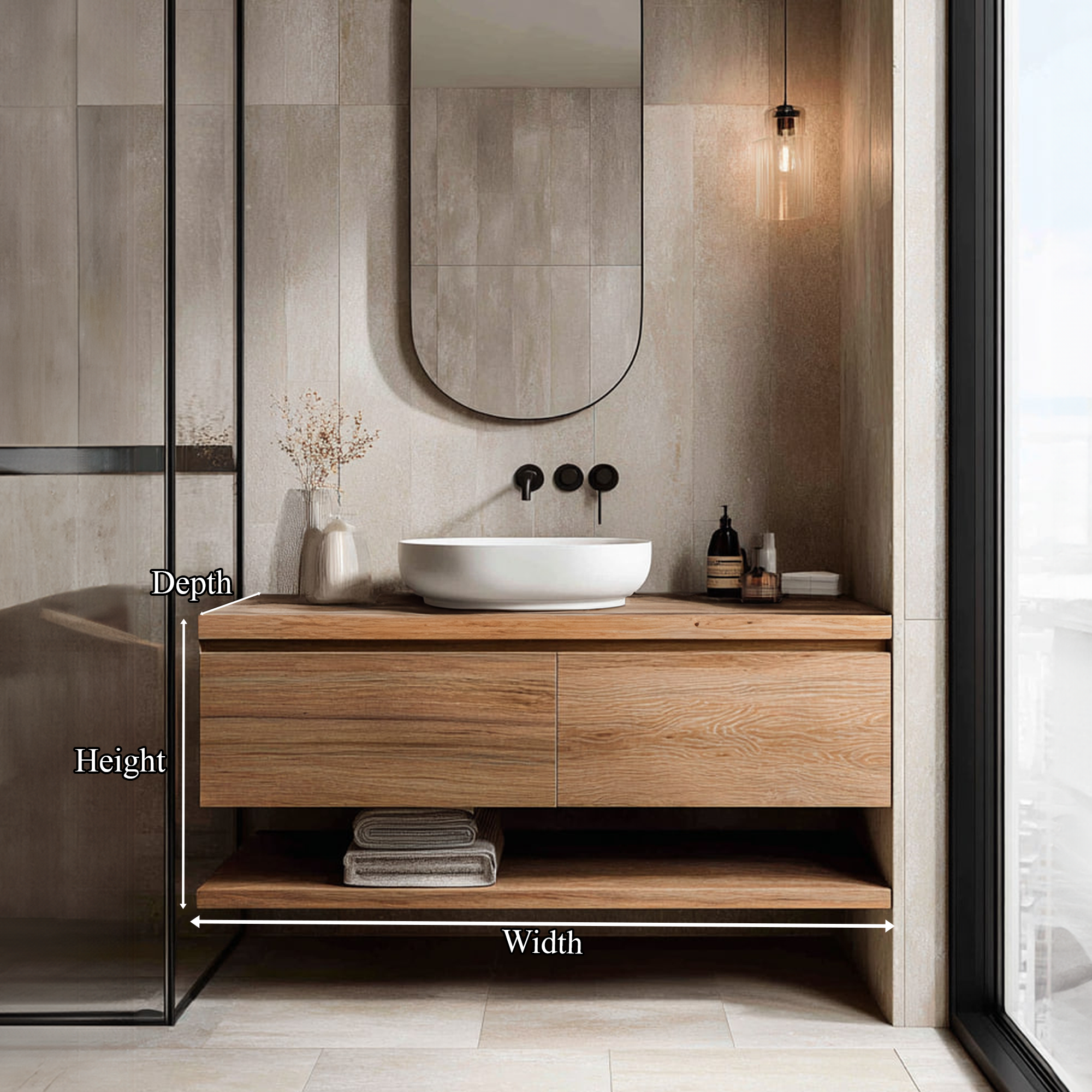 Mid Century Bathroom Vanity Cabinet for Small Bathroom Spaces SINLKIBRV202