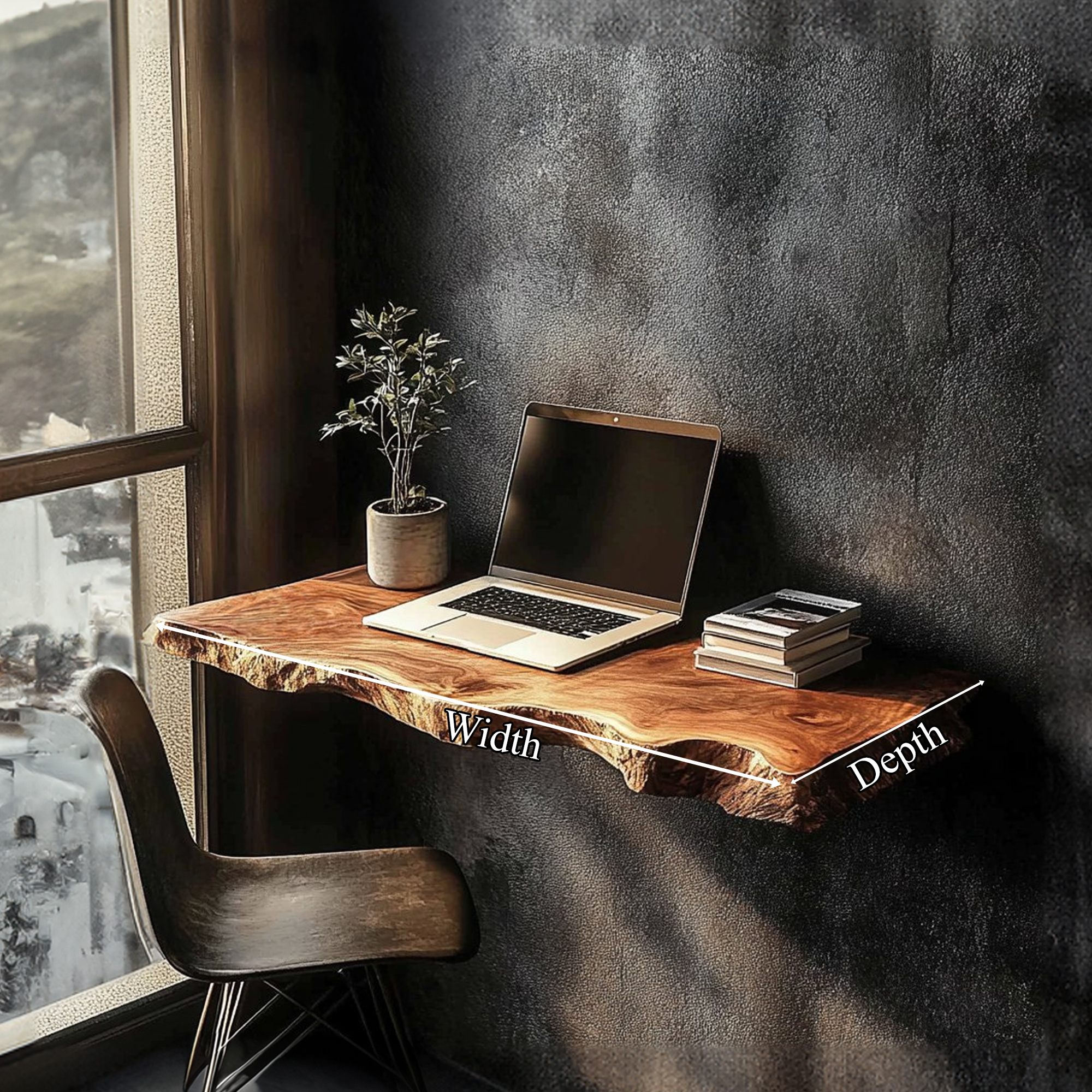 Rustic Floating Desk Minimal Workspace Or Office SINLKIFL290
