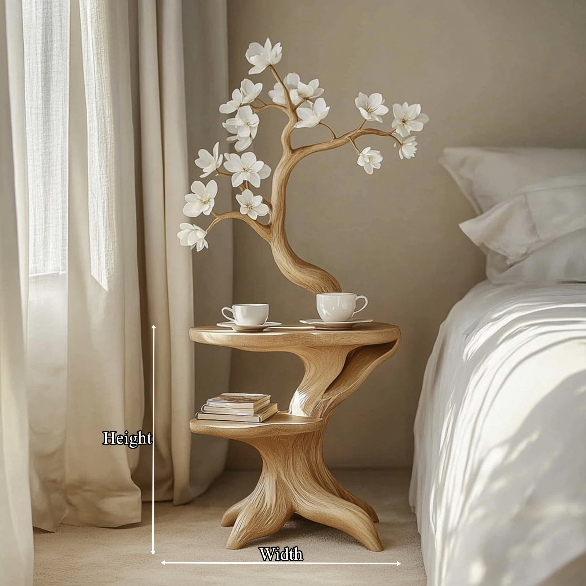 Rustic Flower Bedside Table Bedroom Or Living Room Entryway SINLKIBT153