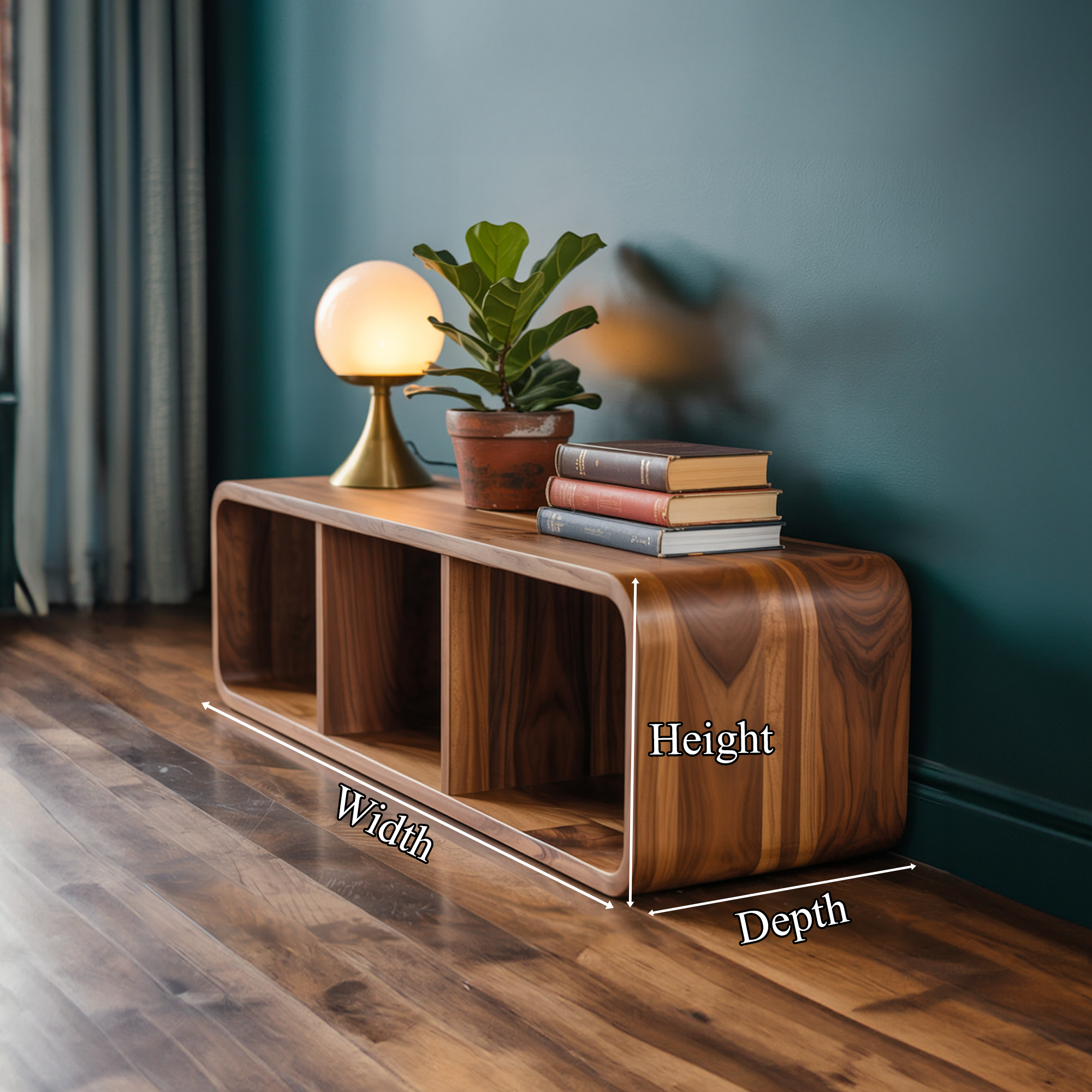 Mid Century Wooden Display Storage Cabinet Living Room Or Entryway SINLKISC275