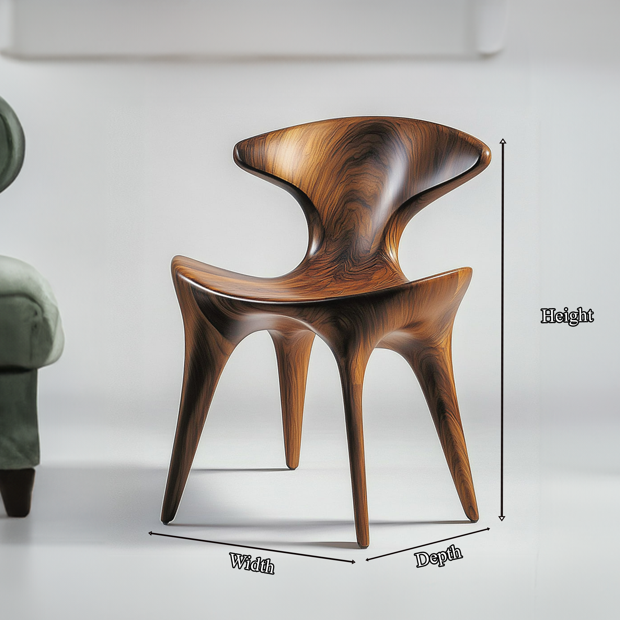 Organic Modern Luxury Accent Chair Lounge Area Or Bedroom SINLKIWC012