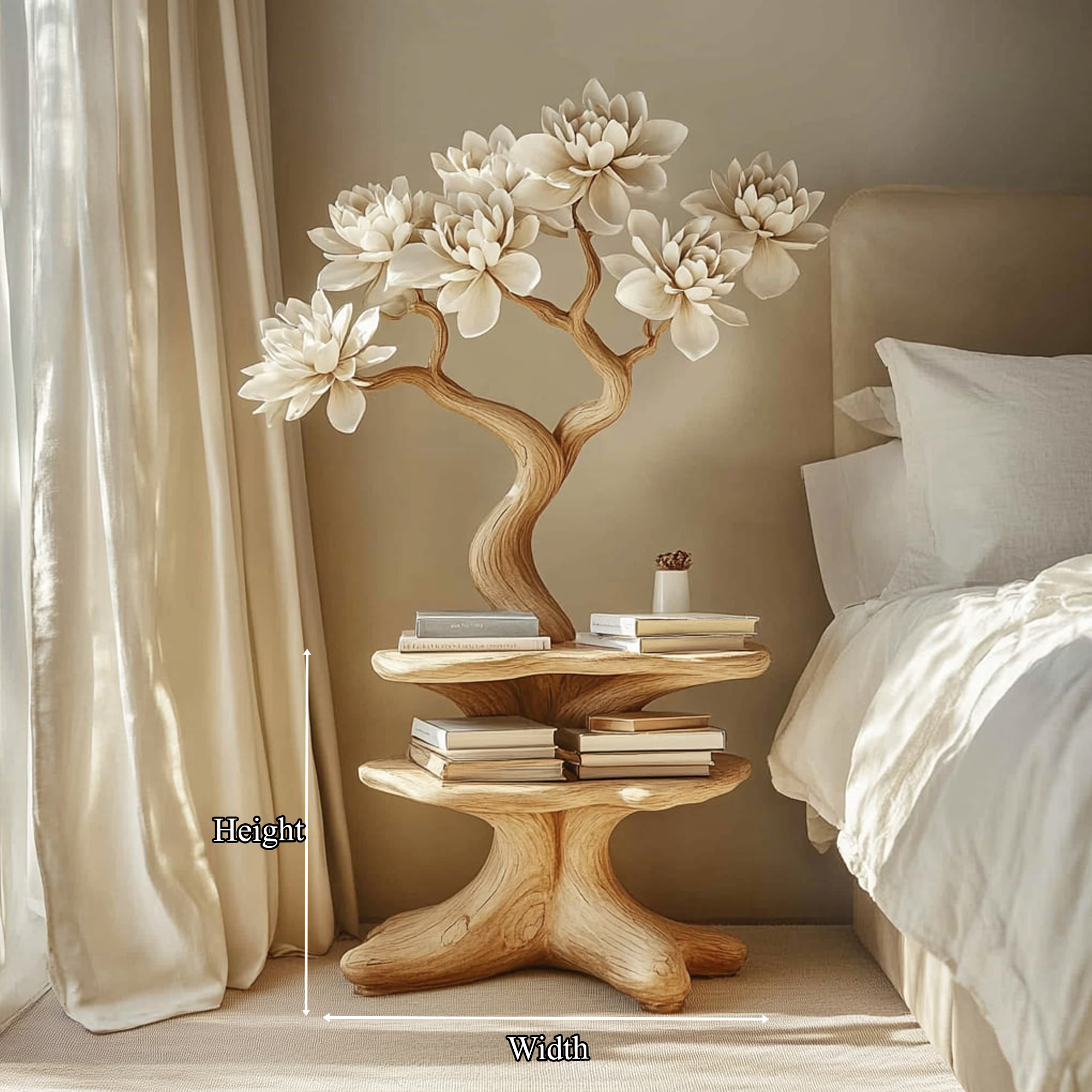 Rustic Artistic Nightstand Modern Bedroom Accent SINLKIBT157