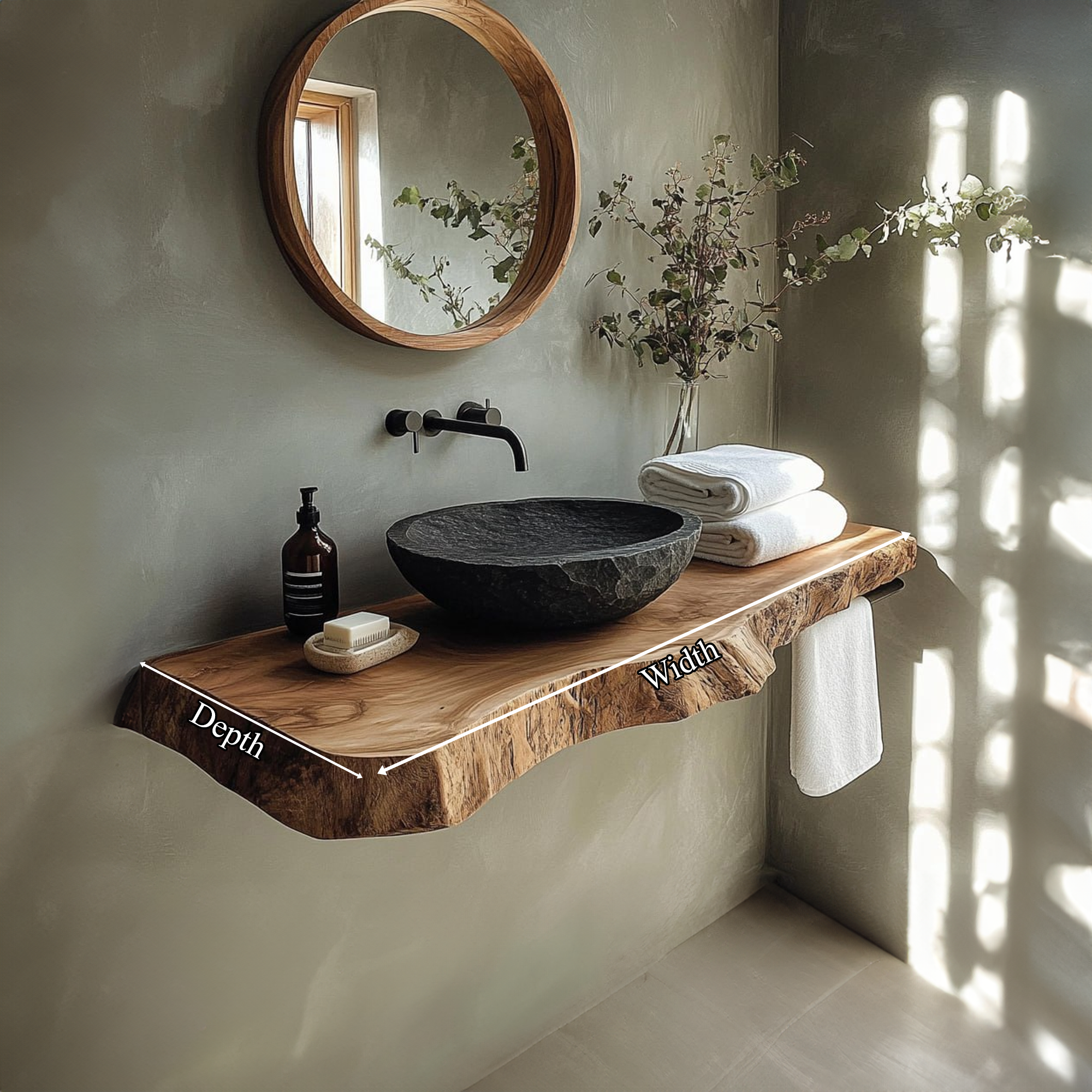 Rustic Floating Shelf Farmhouse Vanity Bathroom SINLBRV116