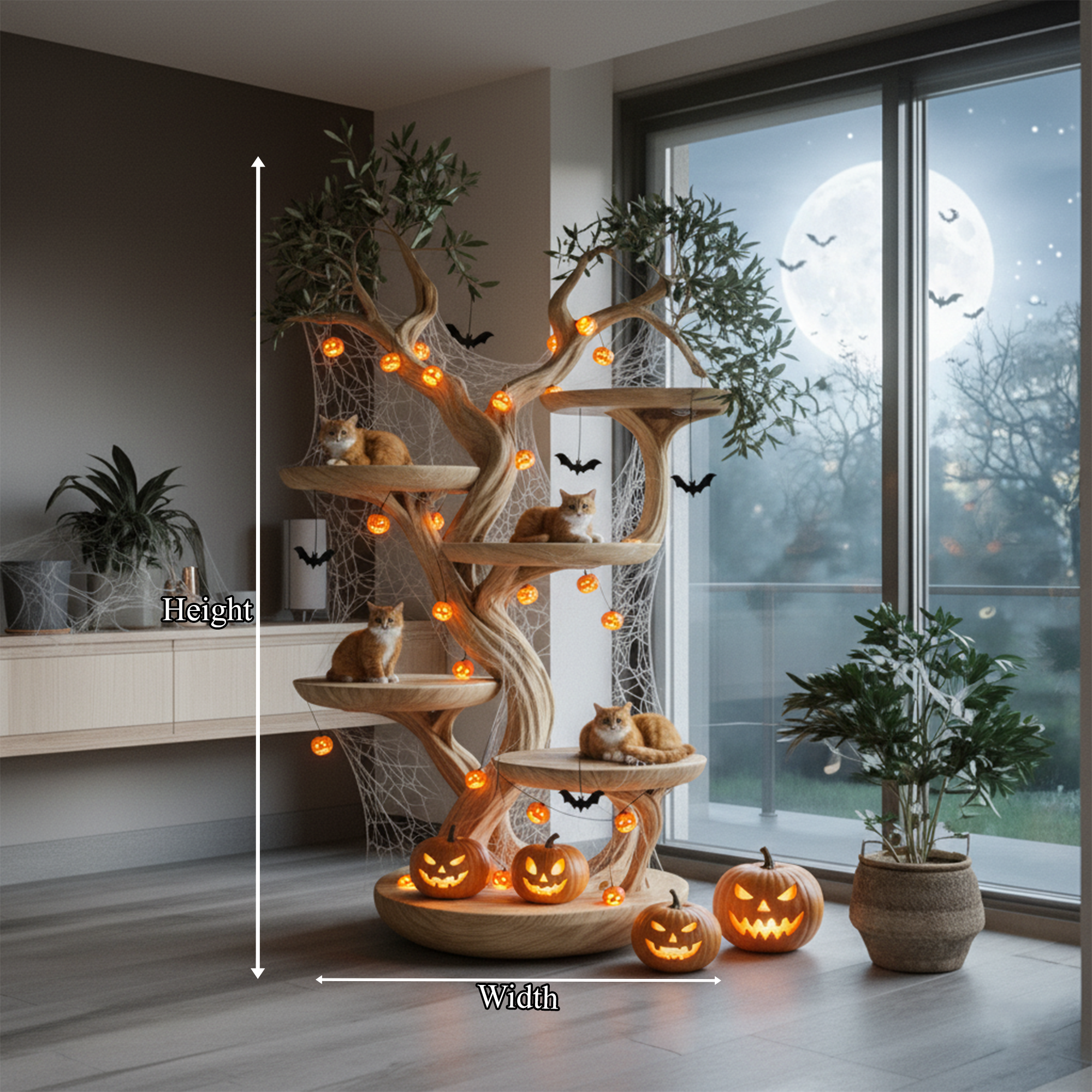 Mid Century Halloween Cat Furniture Living Room SINLKIHW027
