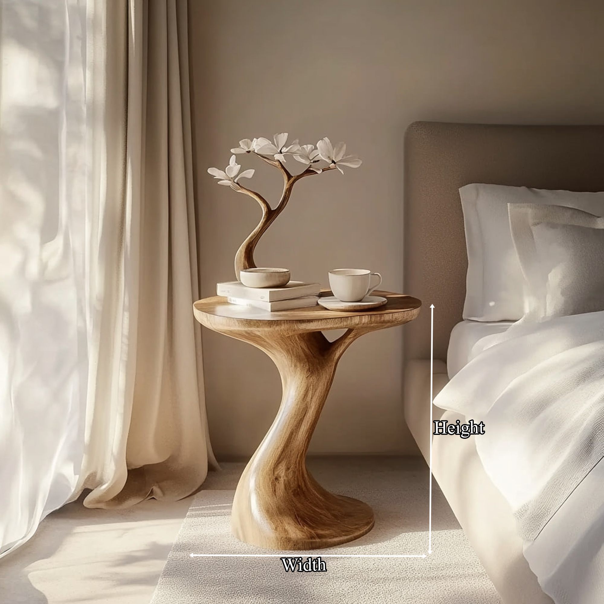 Rustic Tree Inspired Nightstand Bedroom Entryway SINLKIBT164