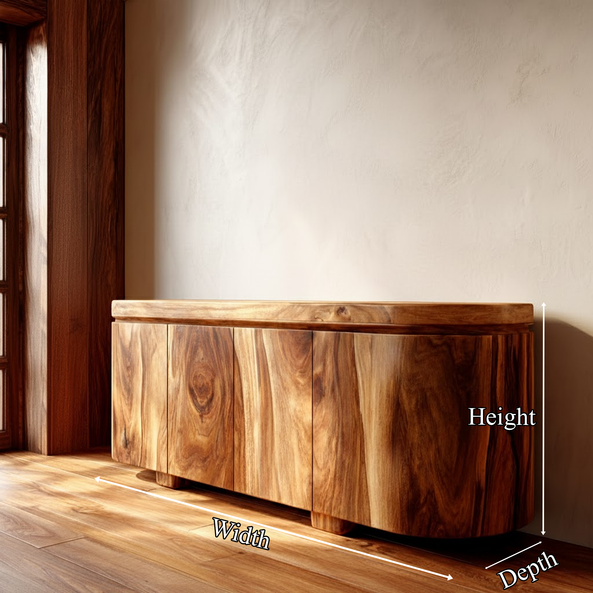 Rustic Wooden Cabinet Living Room Furniture Accent SINLKISC309