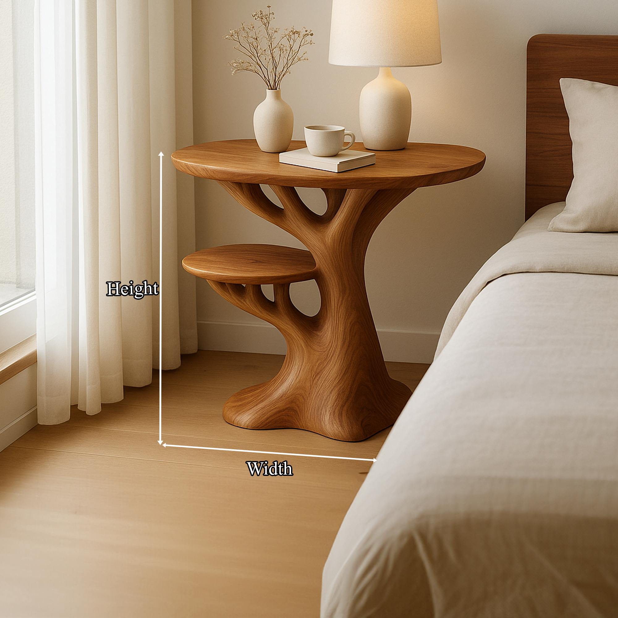 Rustic Tree Inspired Nightstand Bedroom SINLKIBT131