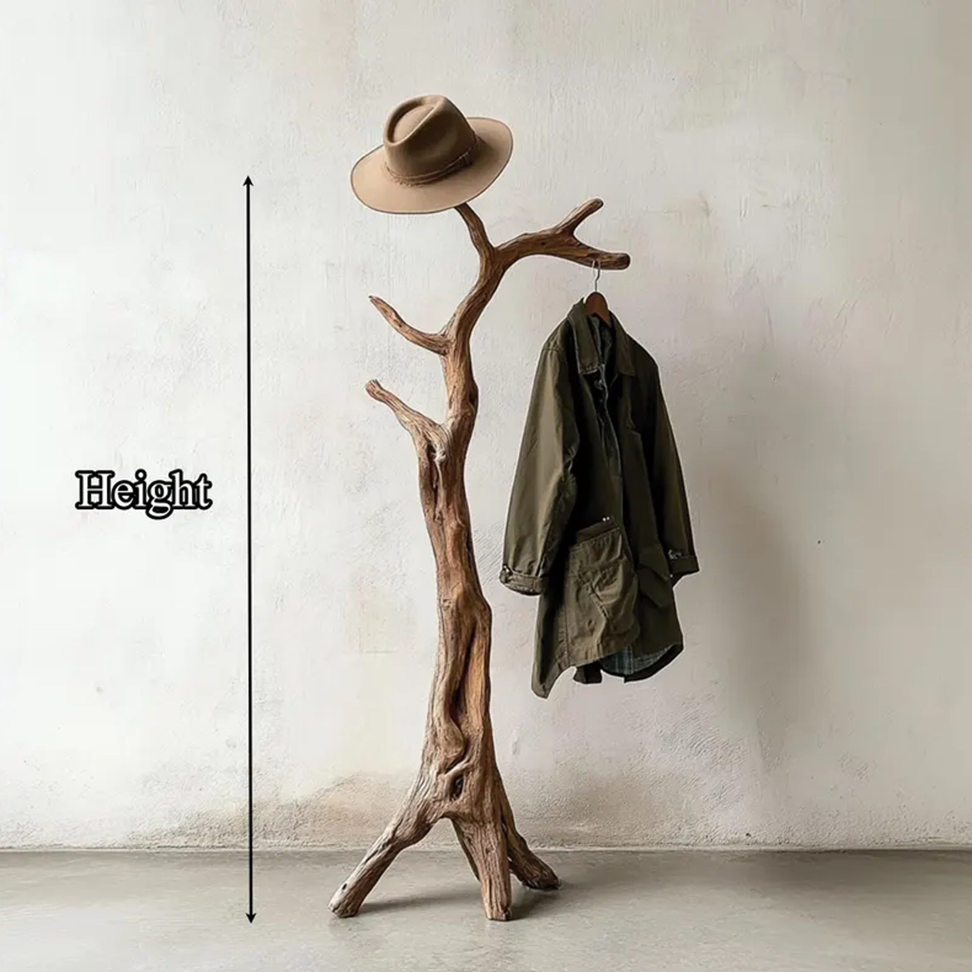 Halloween Rustic Wall Coat Rack Natural Wood Branch Living Room Decor SINLKIHW055