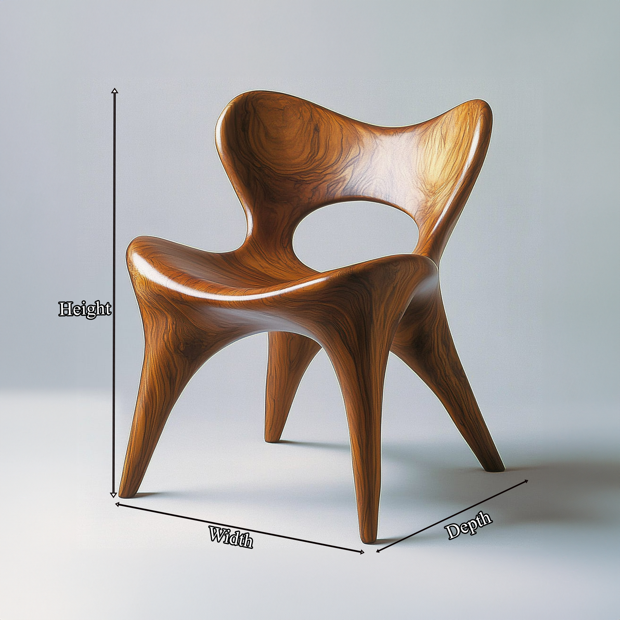 Organic Accent Chair Living Room Or Workspace SINLKIWC015