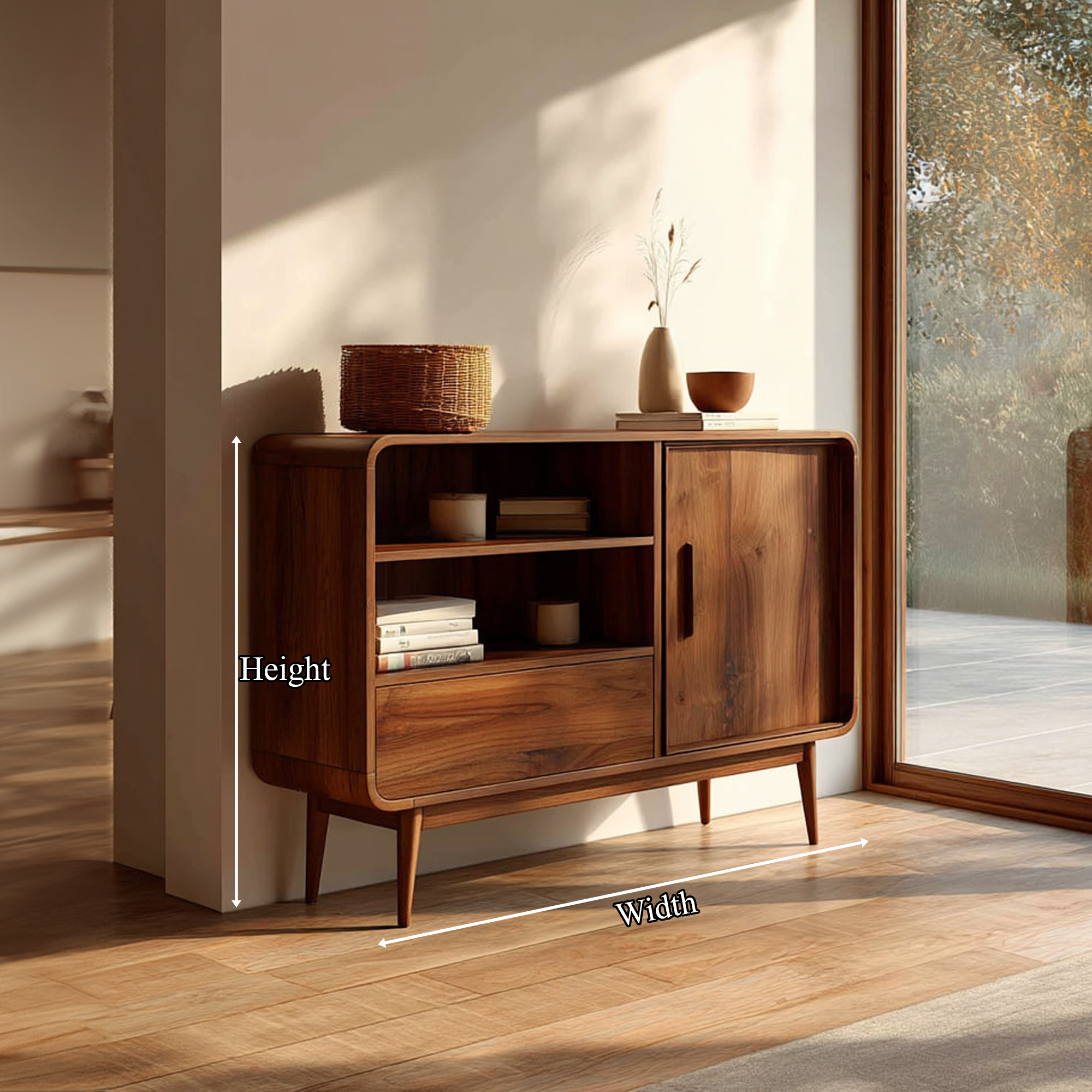 Mid Century Modern Console Cabinet Living Room Or Entryway SINLKISC263