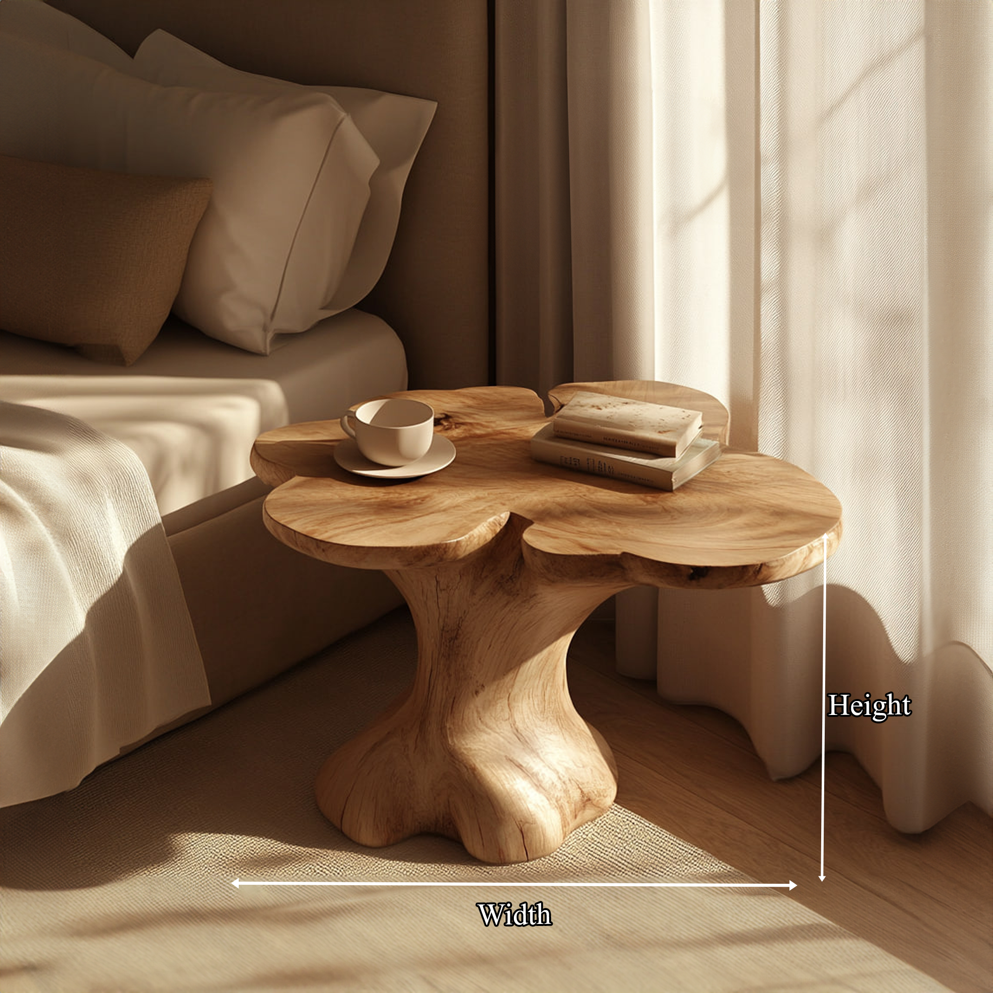 Rustic Organic End Table Bedroom Or Living Room Accent SINLKIBT162