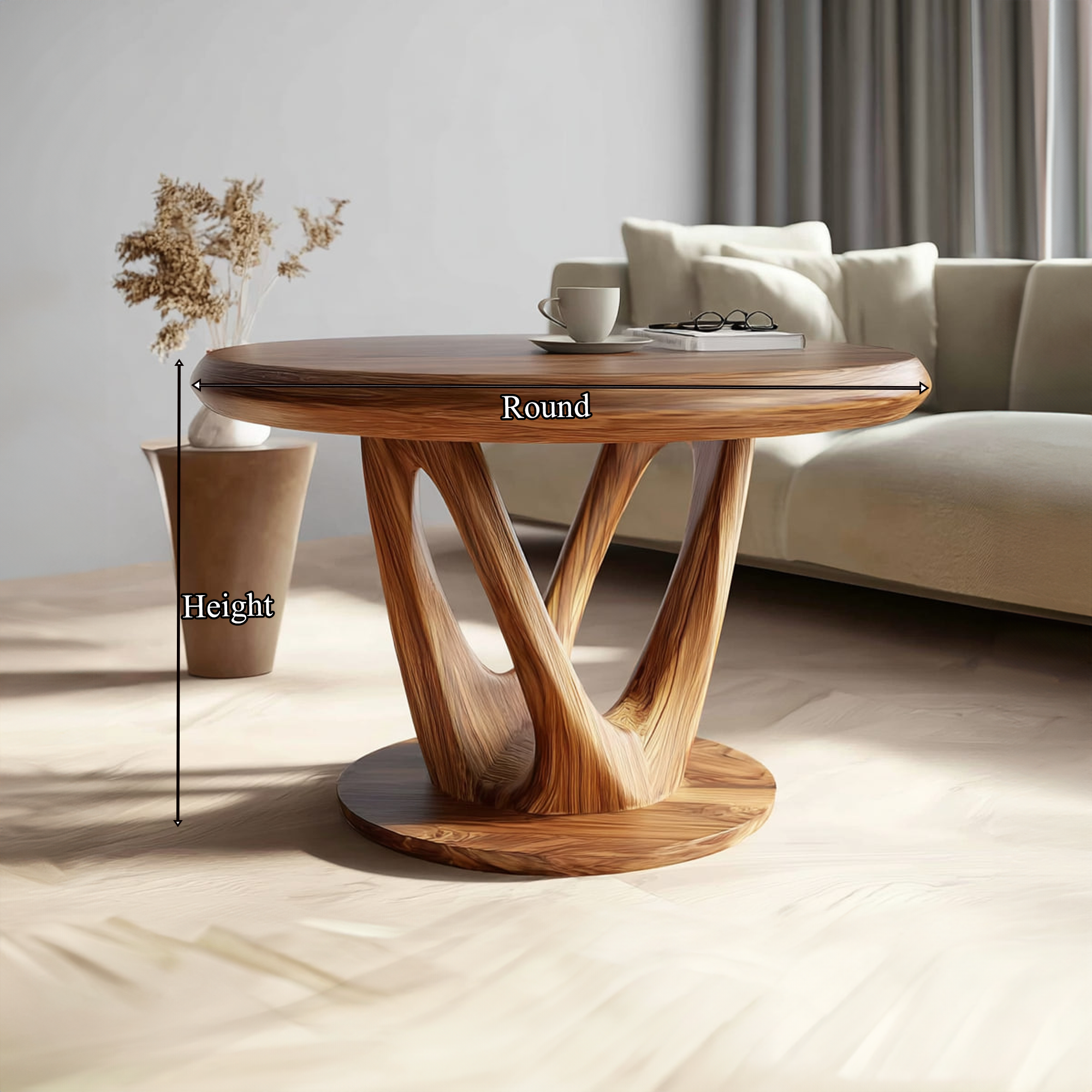 Mid Century Organic Round Table Living Room Dining Room SINLKICF199