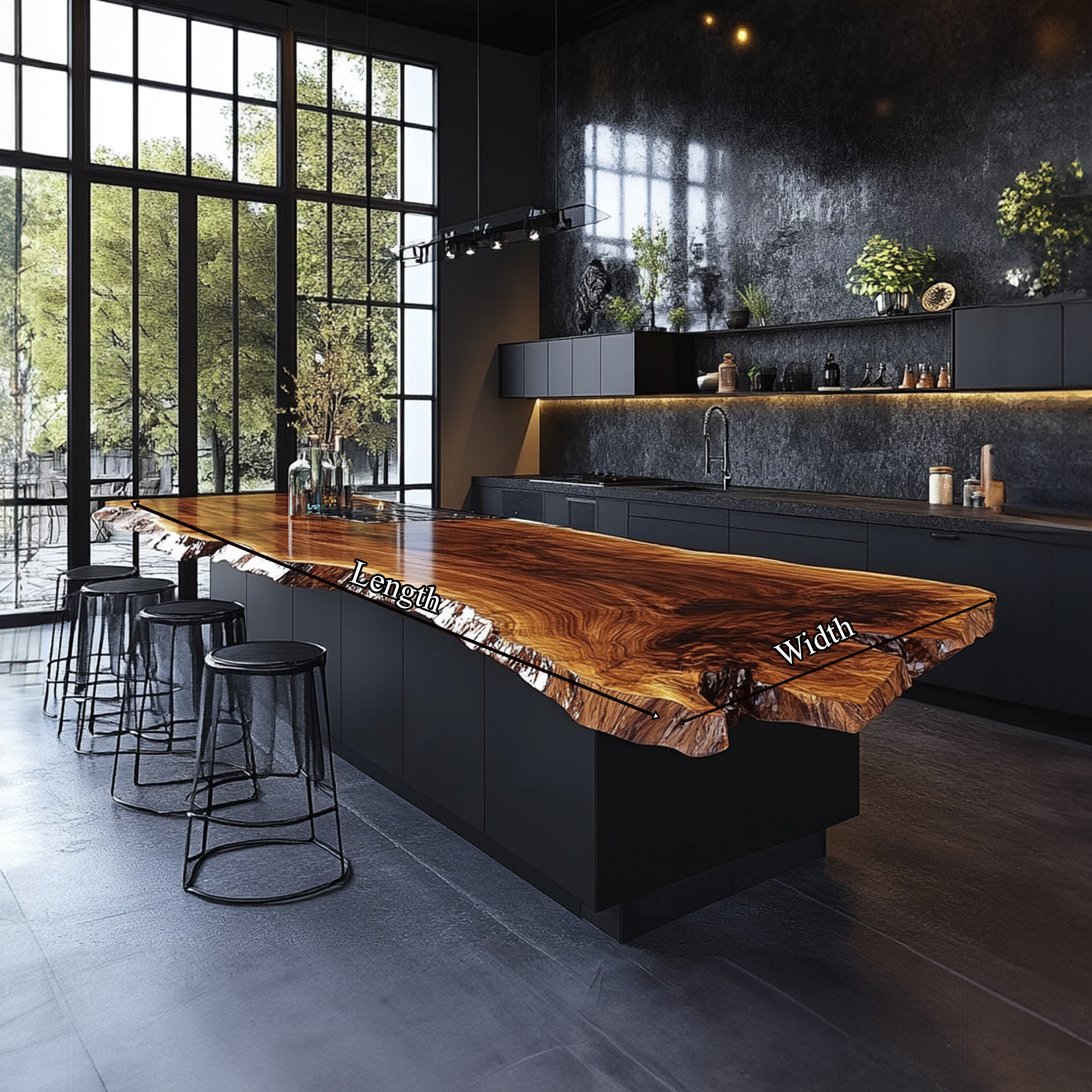 Rustic Luxury Live Edge Kitchen Island Kitchen Or Chef Studio SINLKIKI115